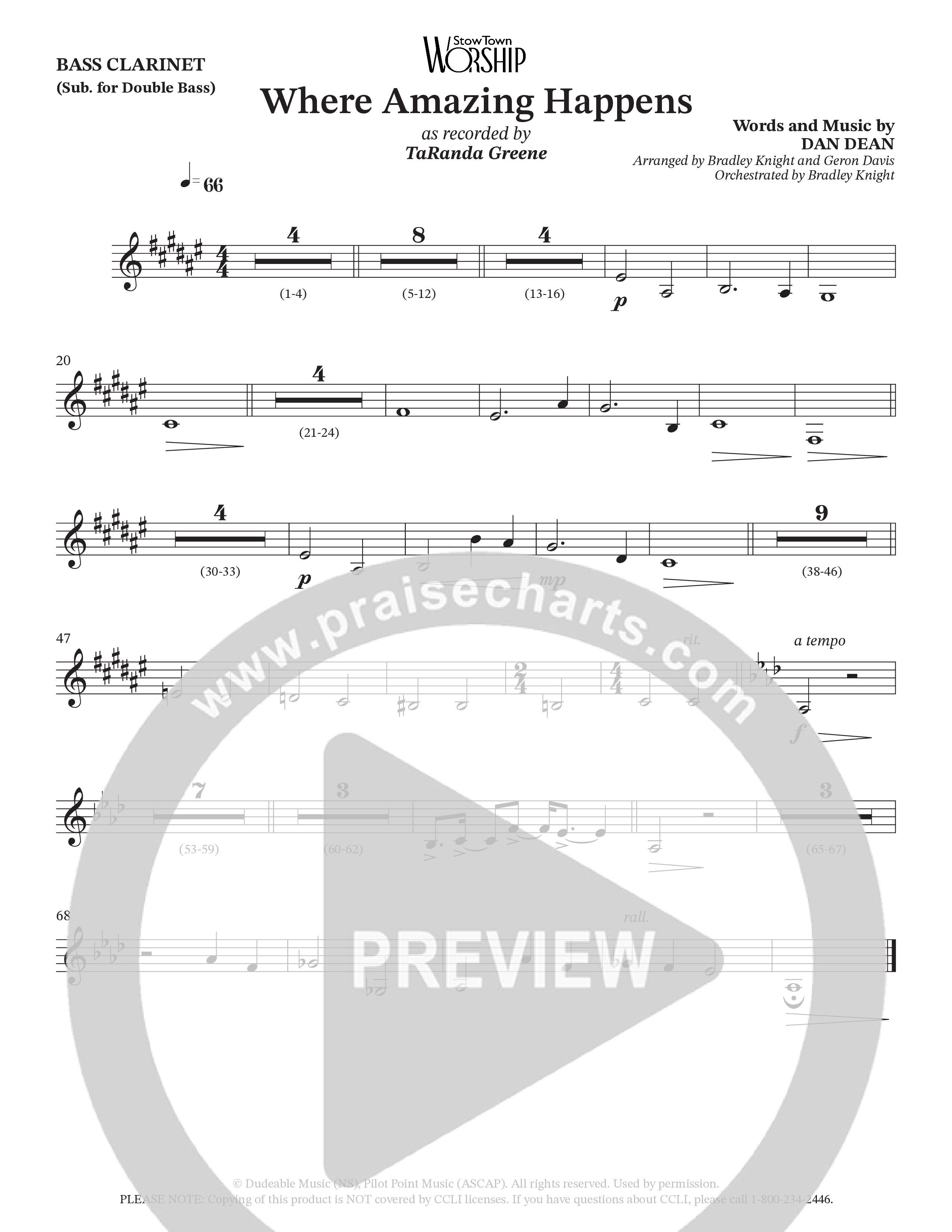 Where Amazing Happens (Choral Anthem SATB) Bass Clarinet (TaRanda Greene / Arr. Bradley Knight / Arr. Geron Davis)