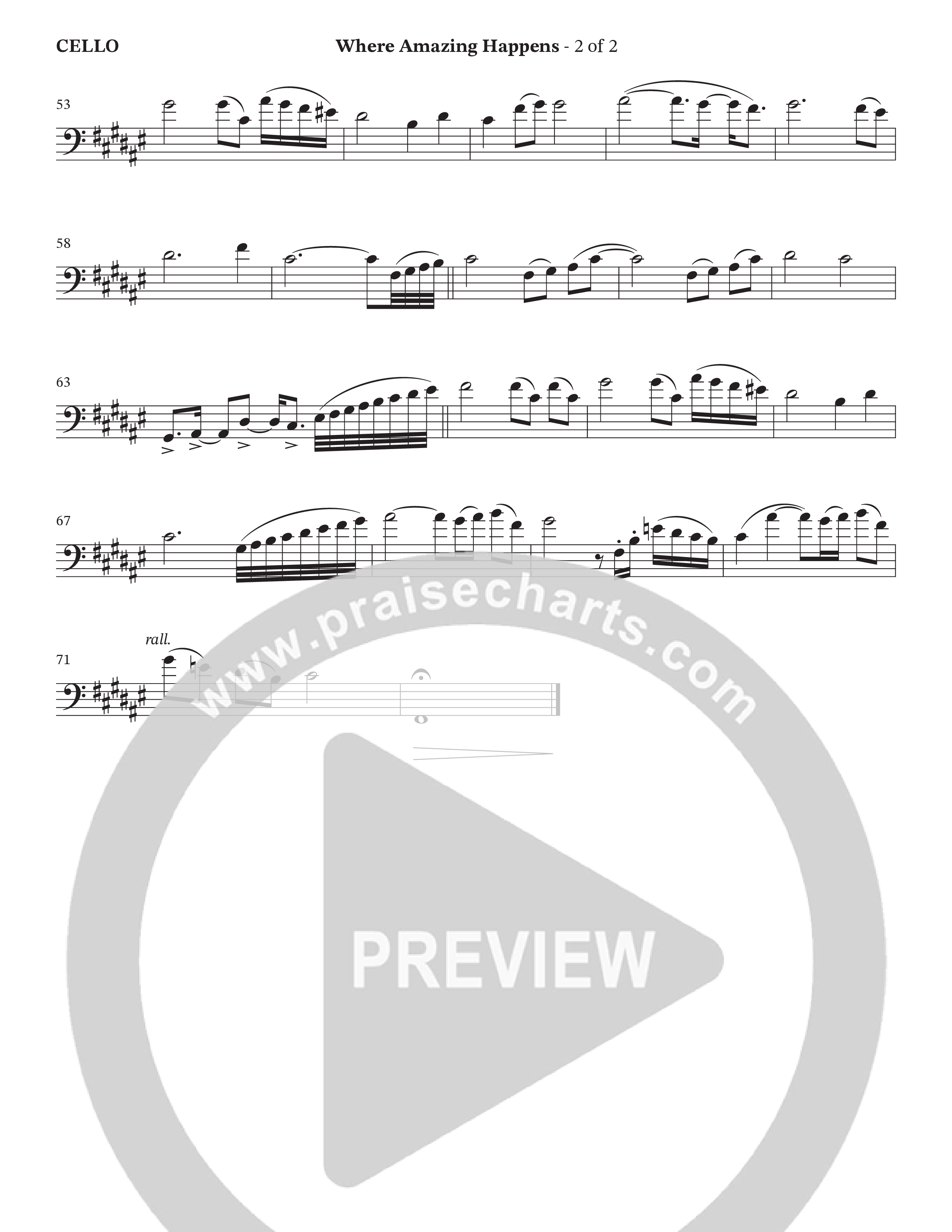 Where Amazing Happens (Choral Anthem SATB) Cello (TaRanda Greene / Arr. Bradley Knight / Arr. Geron Davis)