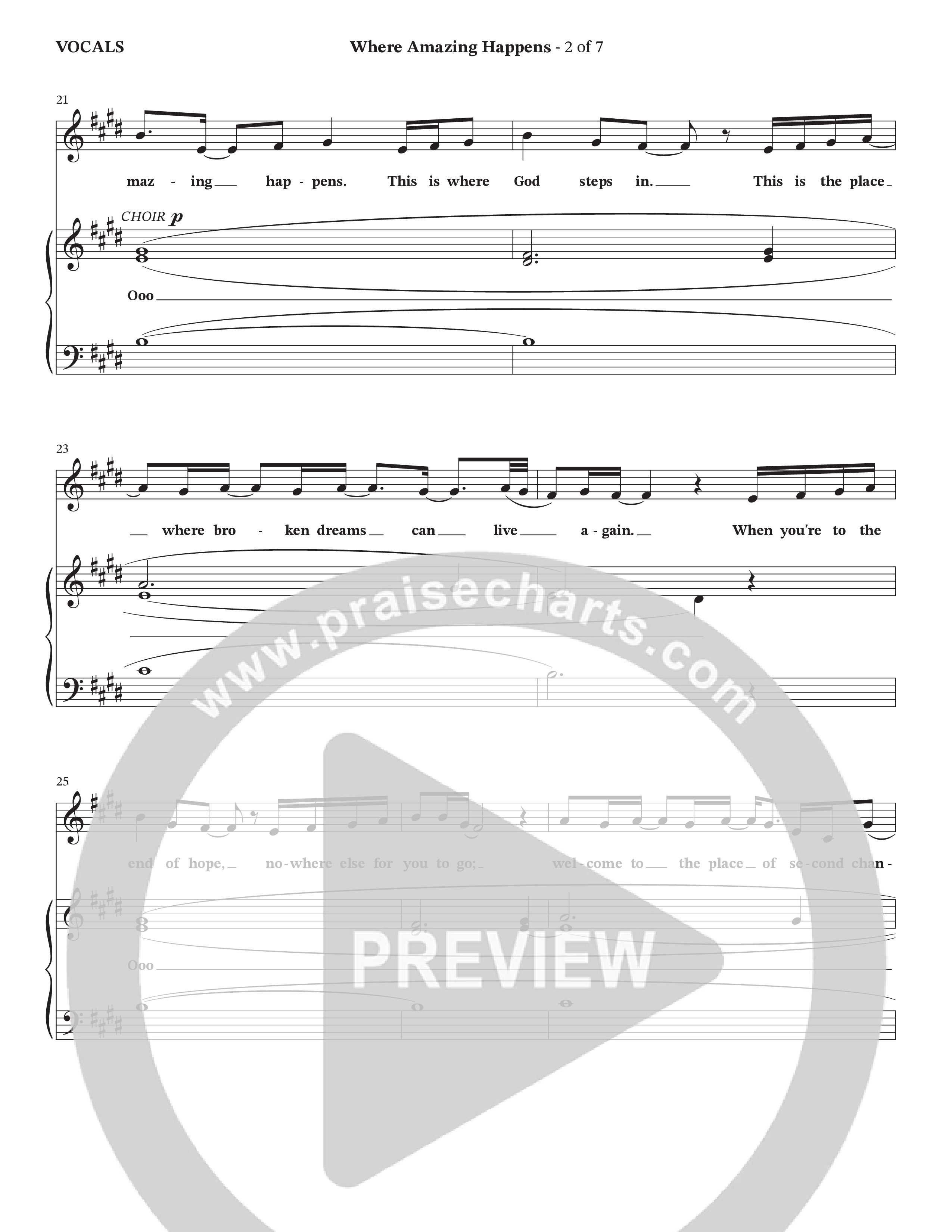 Where Amazing Happens (Choral Anthem SATB) Choir Sheet (SATB) (TaRanda Greene / Arr. Bradley Knight / Arr. Geron Davis)