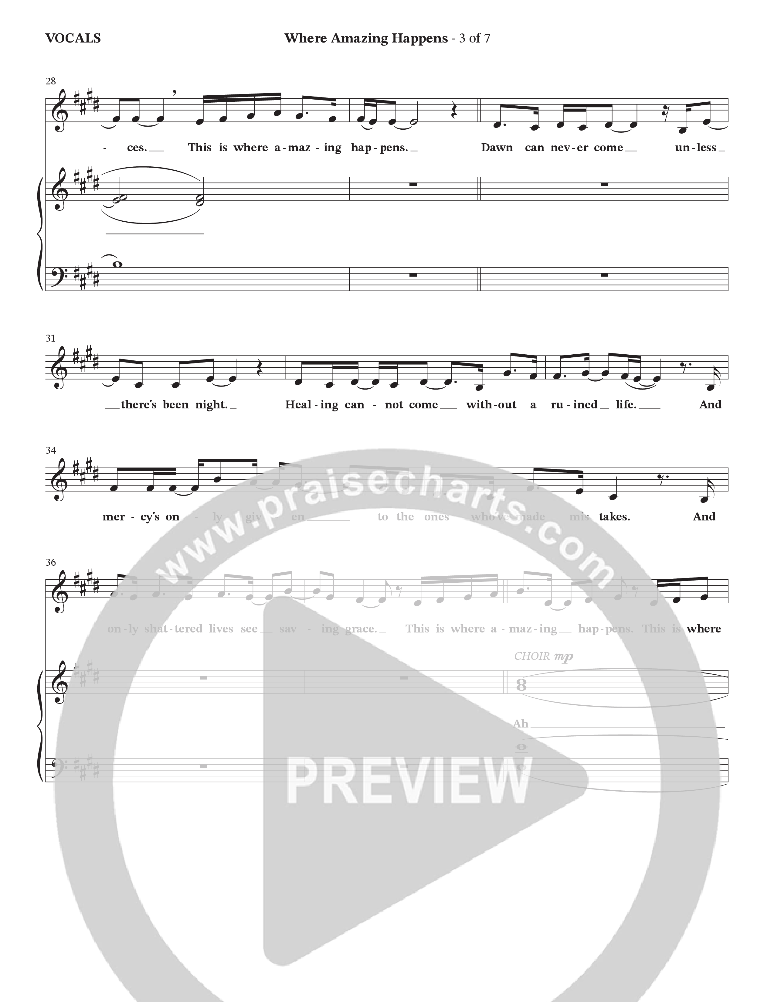Where Amazing Happens (Choral Anthem SATB) Choir Sheet (SATB) (TaRanda Greene / Arr. Bradley Knight / Arr. Geron Davis)