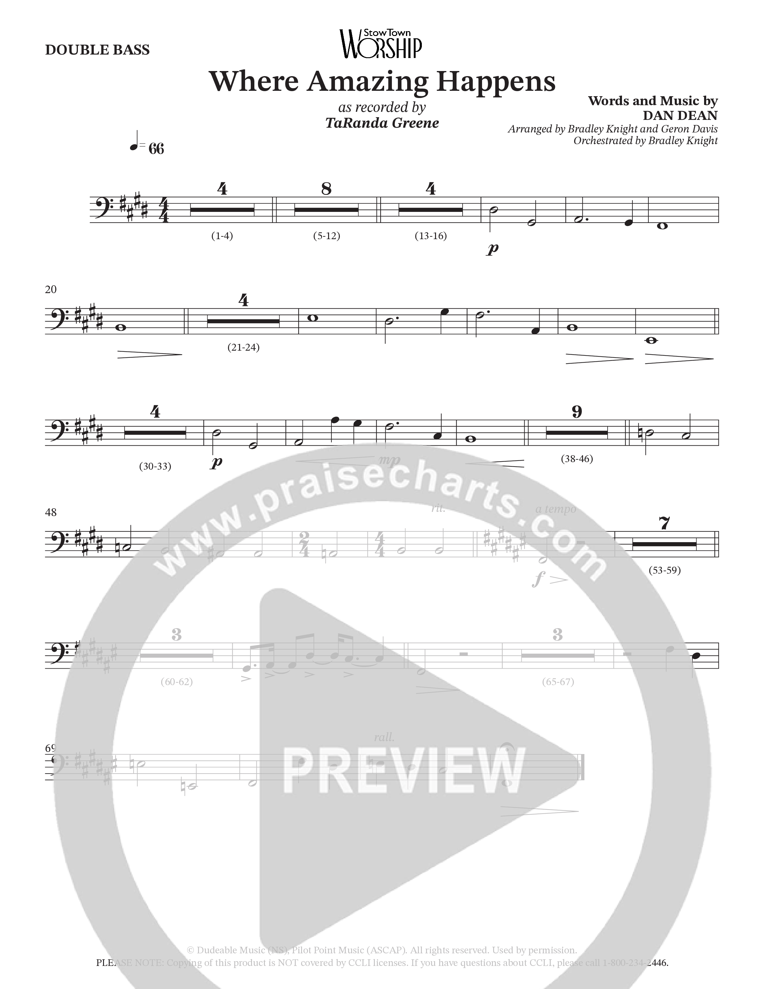 Where Amazing Happens (Choral Anthem SATB) Double Bass (TaRanda Greene / Arr. Bradley Knight / Arr. Geron Davis)