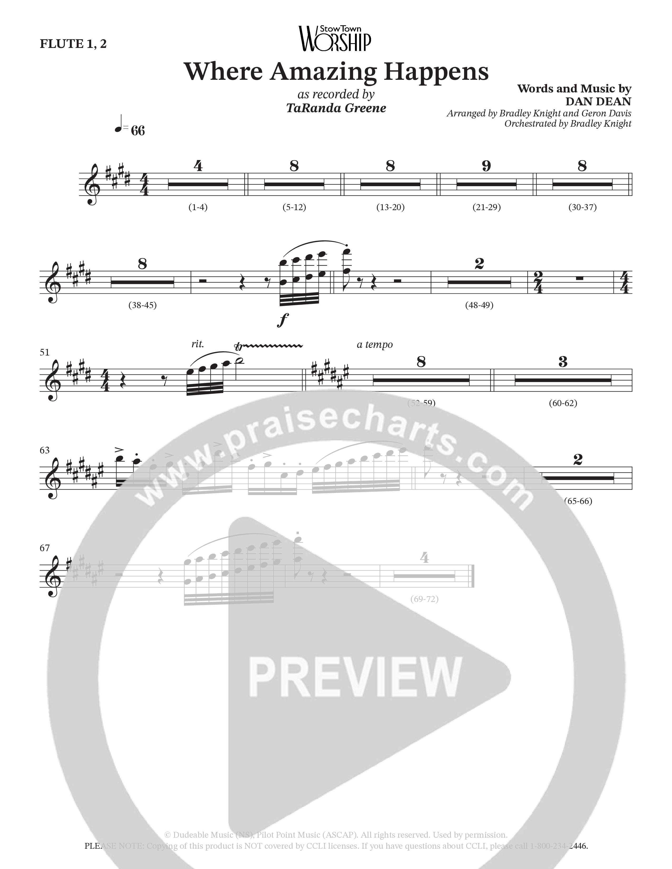 Where Amazing Happens (Choral Anthem SATB) Flute 1/2 (TaRanda Greene / Arr. Bradley Knight / Arr. Geron Davis)