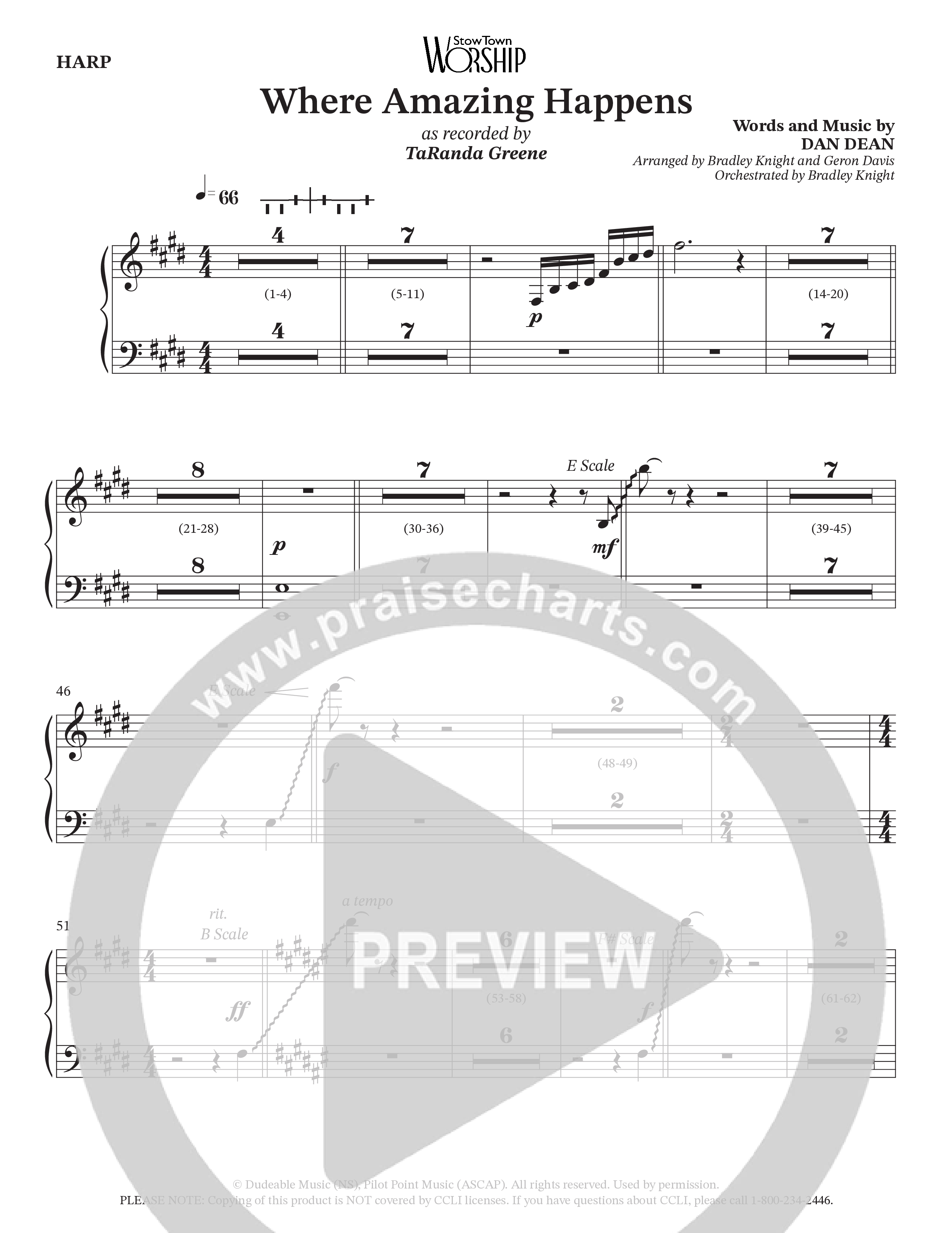 Where Amazing Happens (Choral Anthem SATB) Harp (TaRanda Greene / Arr. Bradley Knight / Arr. Geron Davis)