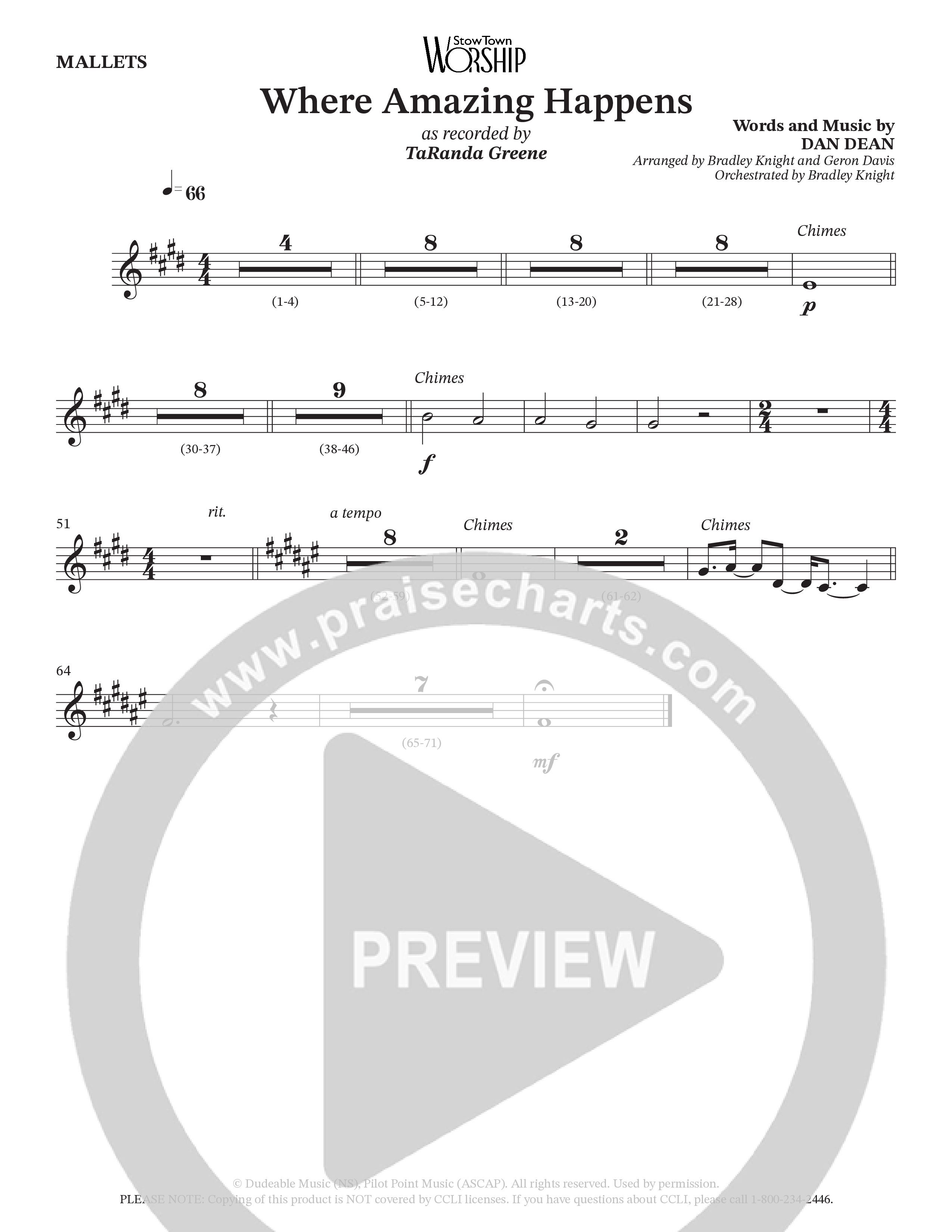 Where Amazing Happens (Choral Anthem SATB) Mallets (TaRanda Greene / Arr. Bradley Knight / Arr. Geron Davis)