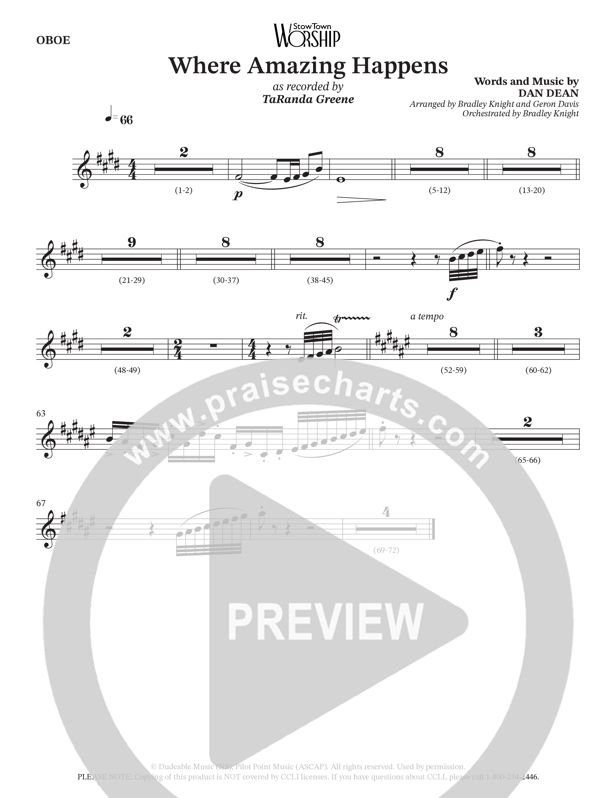 Where Amazing Happens (Choral Anthem SATB) Oboe (TaRanda Greene / Arr. Bradley Knight / Arr. Geron Davis)