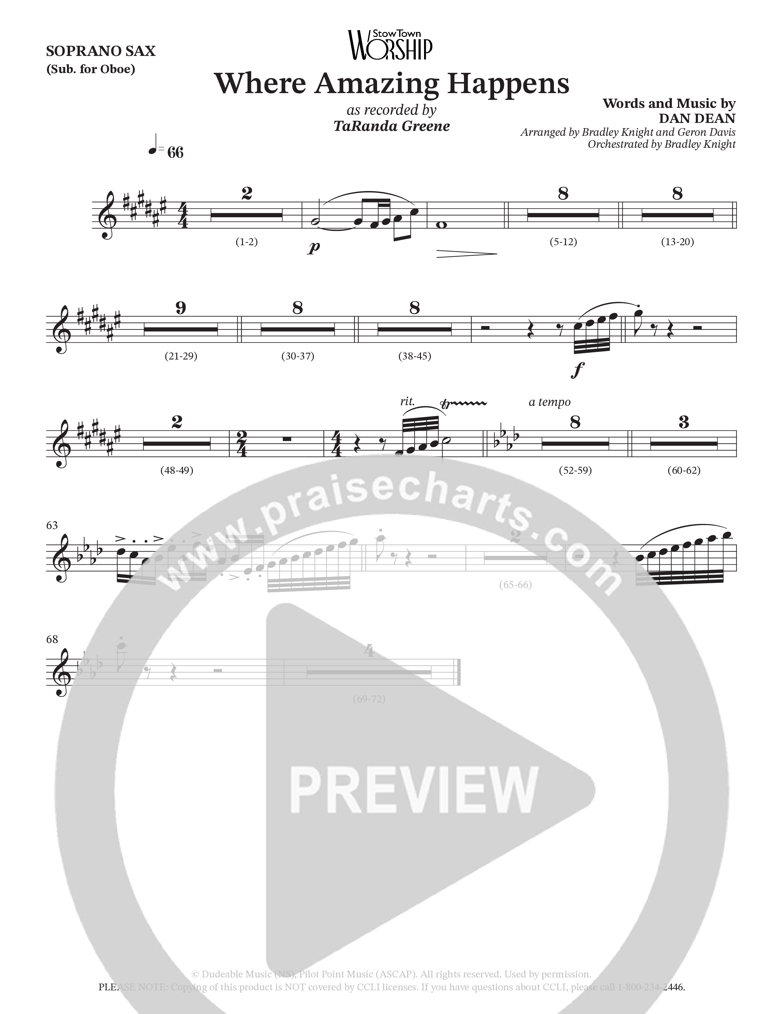 Where Amazing Happens (Choral Anthem SATB) Soprano Sax (TaRanda Greene / Arr. Bradley Knight / Arr. Geron Davis)