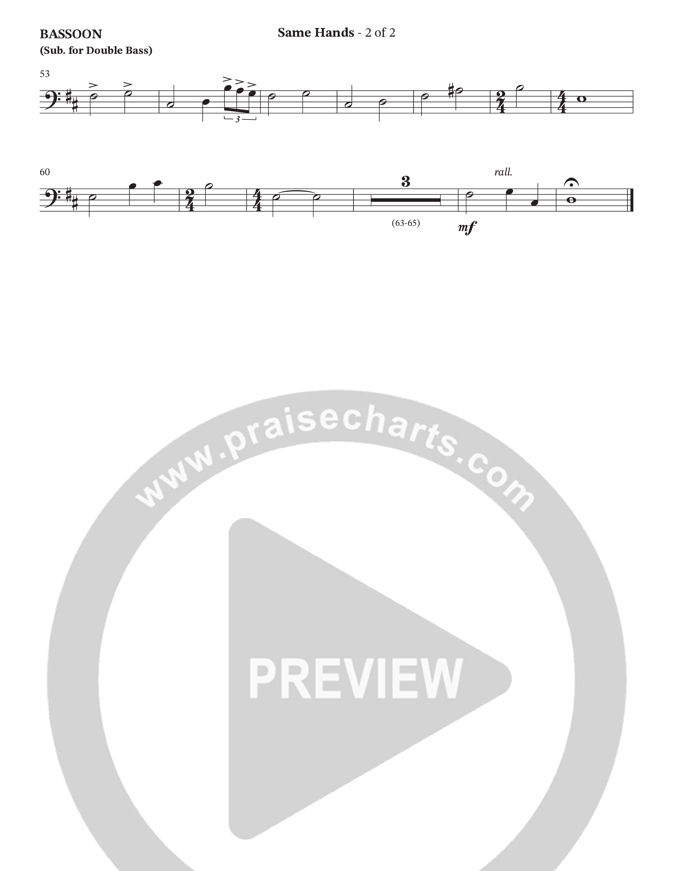 Same Hands (Choral Anthem SATB) Bassoon (StowTown Worship / Arr. Wayne Haun)