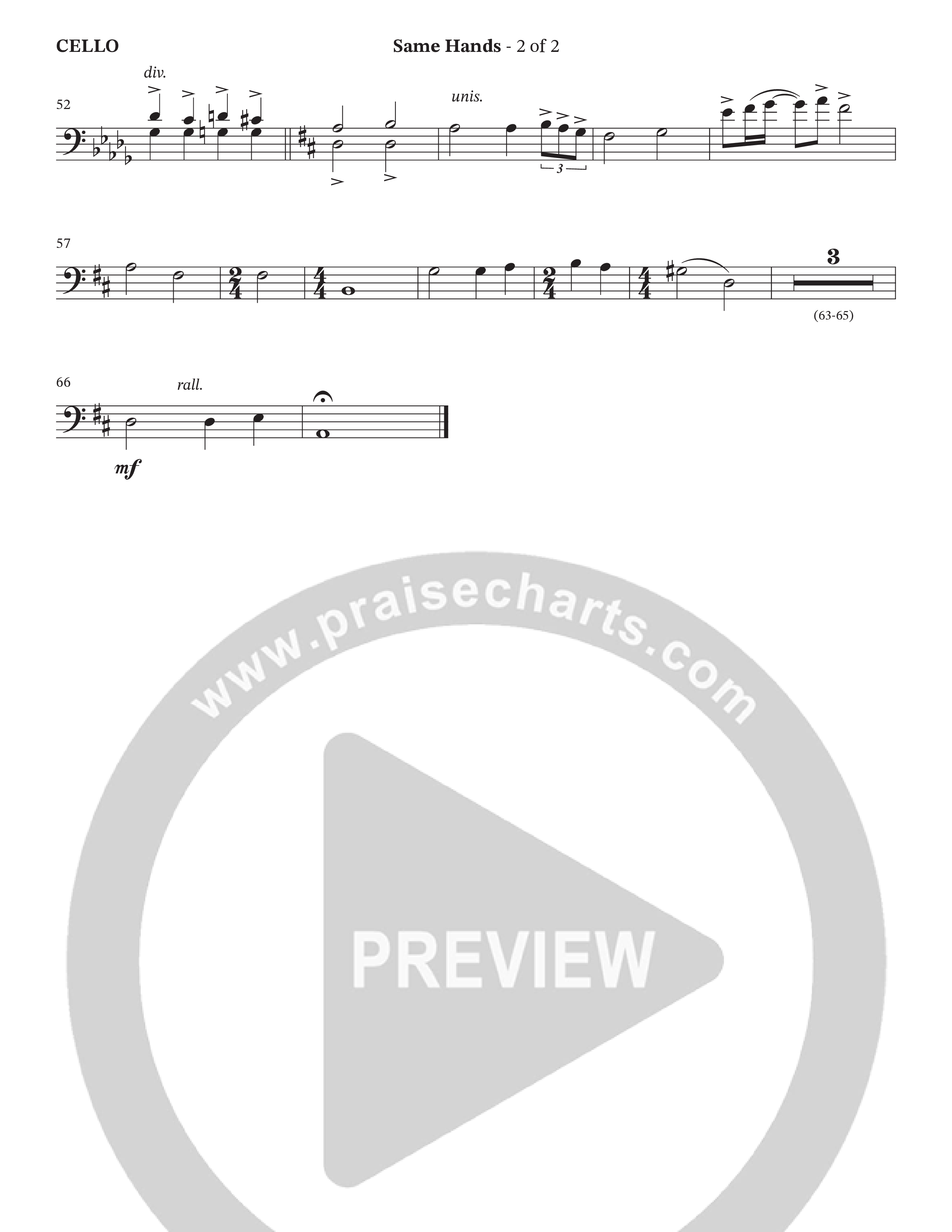 Same Hands (Choral Anthem SATB) Cello (StowTown Worship / Arr. Wayne Haun)