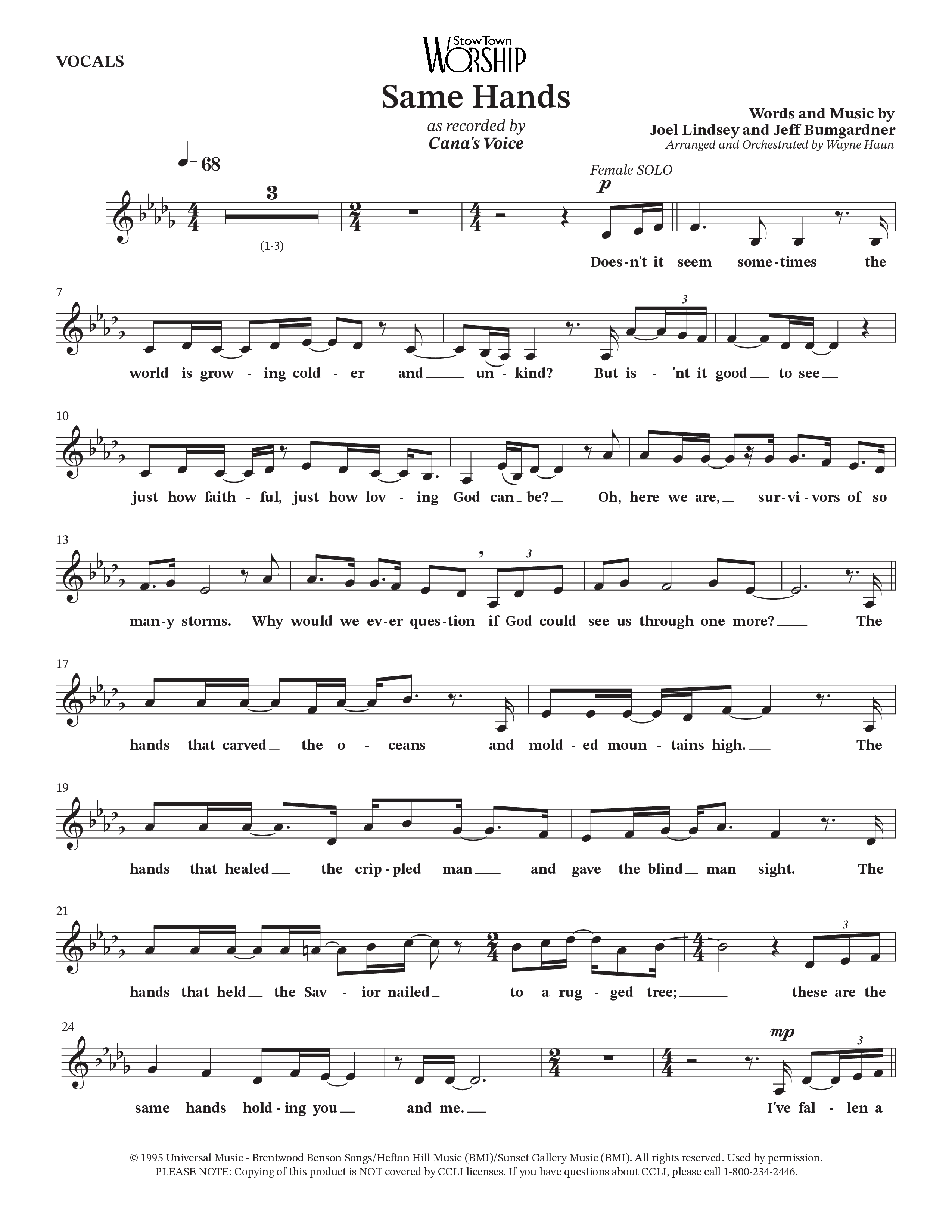 Same Hands (Choral Anthem SATB) Choir Sheet (StowTown Worship / Arr. Wayne Haun)