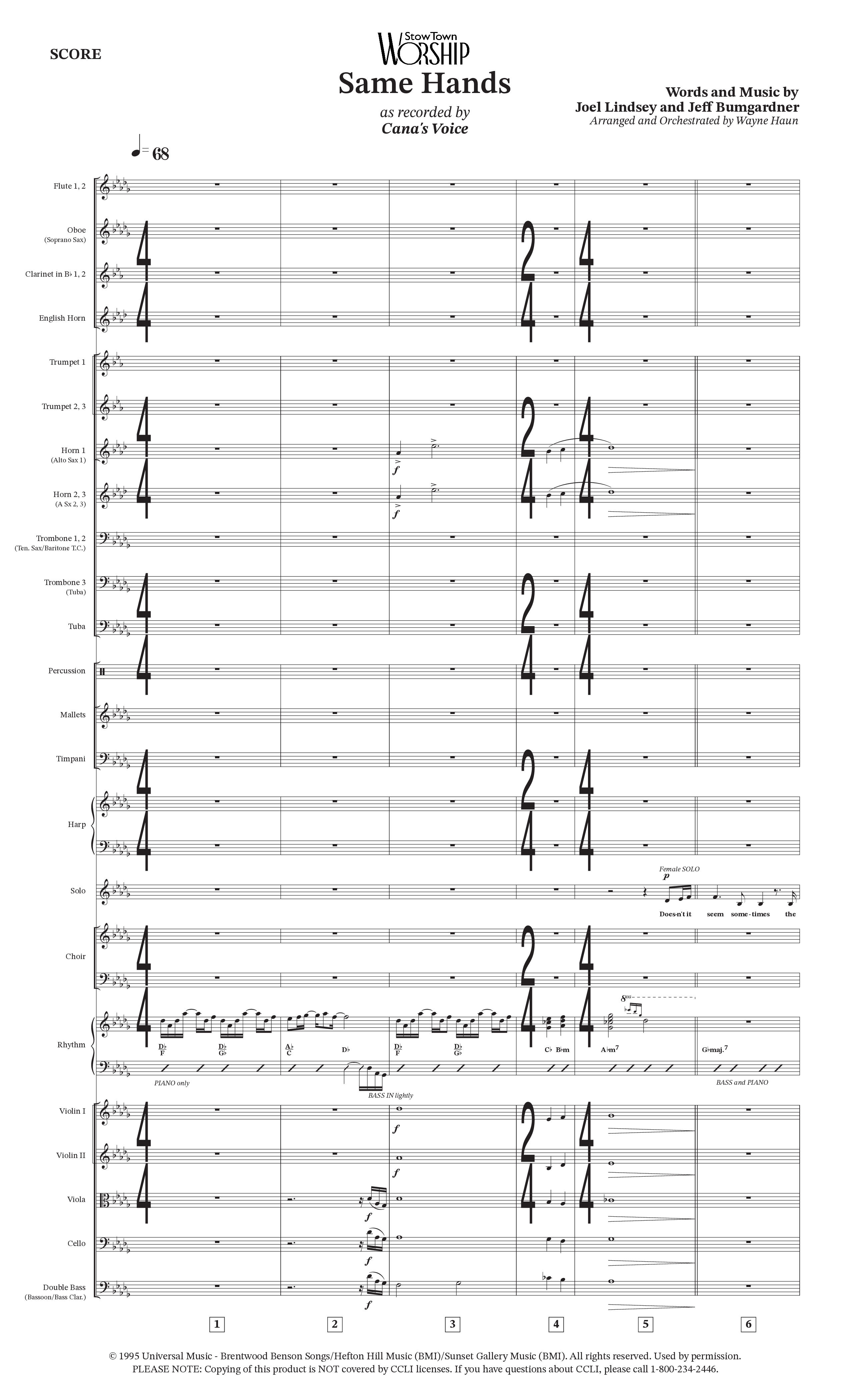 Same Hands (Choral Anthem SATB) Orchestration (StowTown Worship / Arr. Wayne Haun)