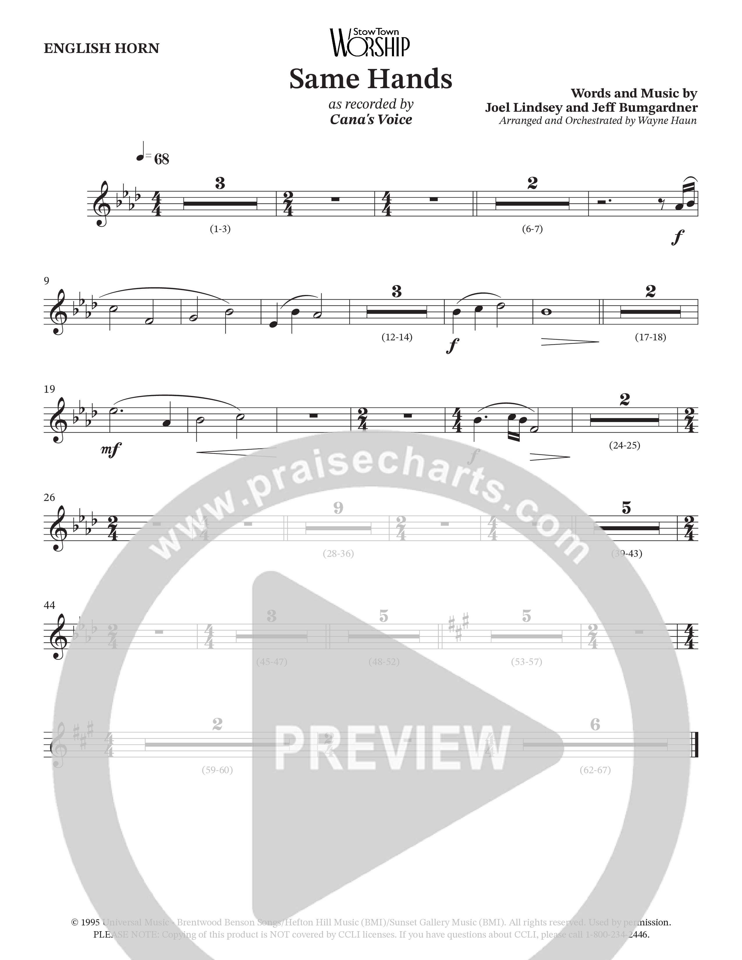 Same Hands (Choral Anthem SATB) English Horn (StowTown Worship / Arr. Wayne Haun)