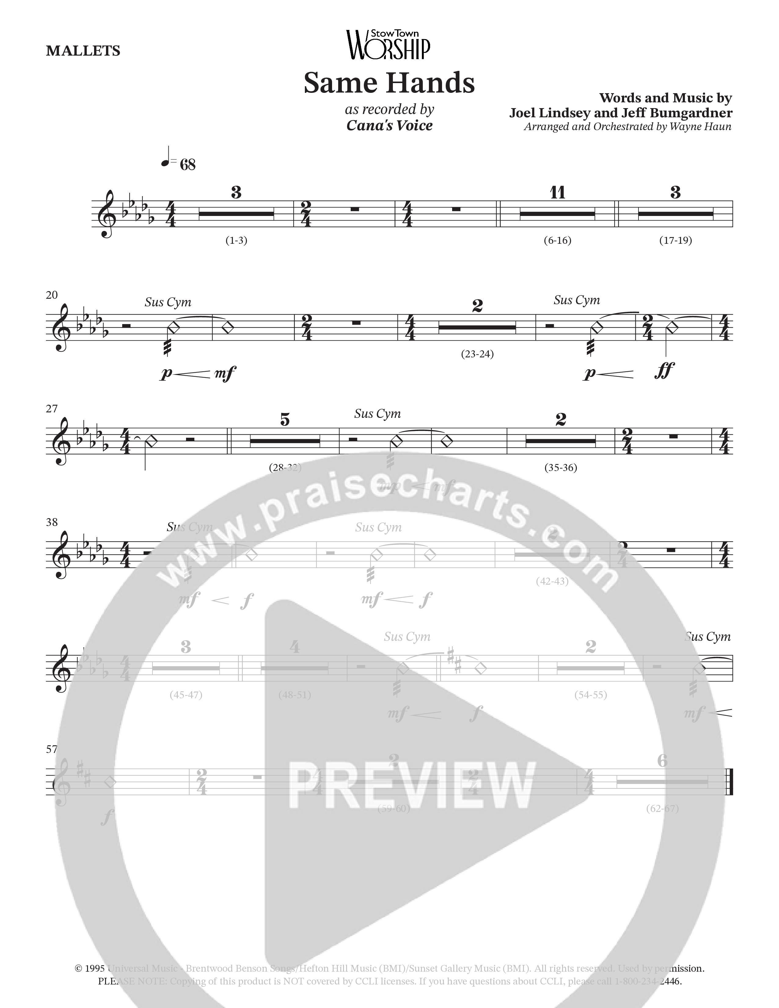 Same Hands (Choral Anthem SATB) Mallets (StowTown Worship / Arr. Wayne Haun)