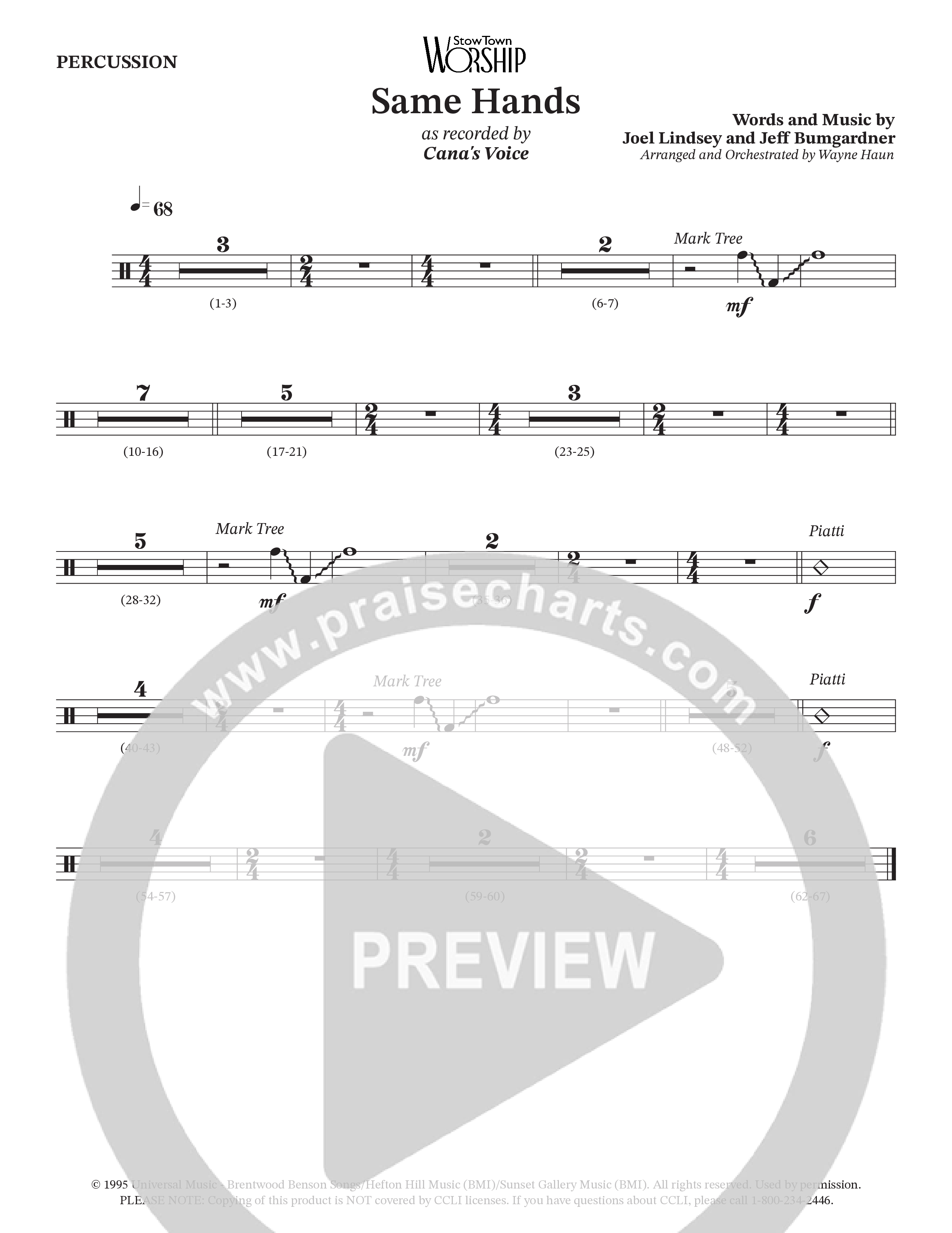 Same Hands (Choral Anthem SATB) Percussion (StowTown Worship / Arr. Wayne Haun)