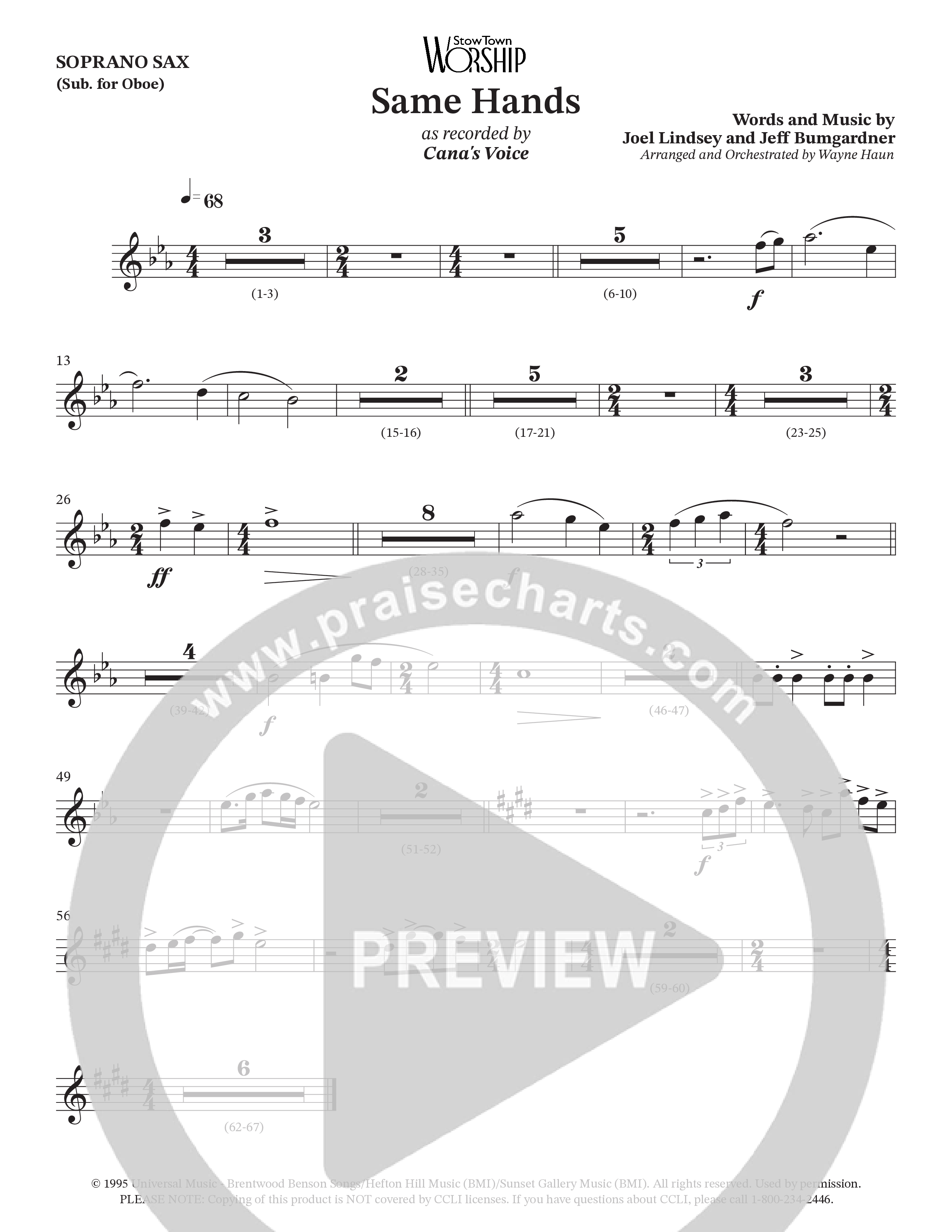 Same Hands (Choral Anthem SATB) Soprano Sax (StowTown Worship / Arr. Wayne Haun)