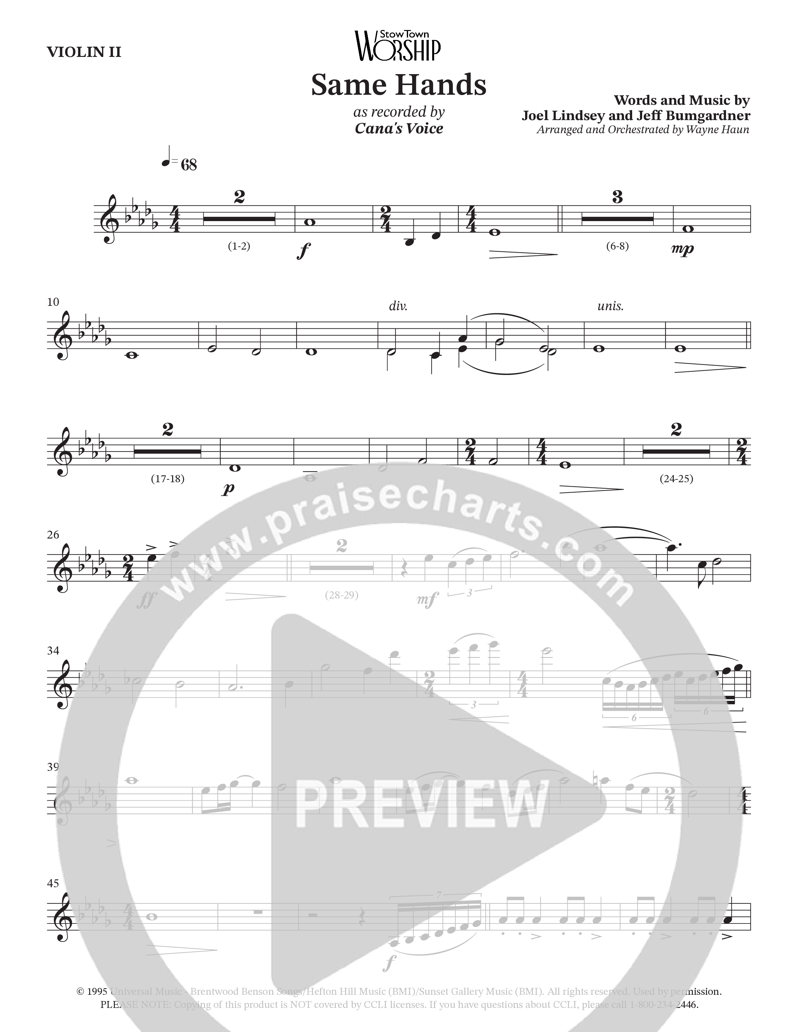 Same Hands (Choral Anthem SATB) String Pack (StowTown Worship / Arr. Wayne Haun)