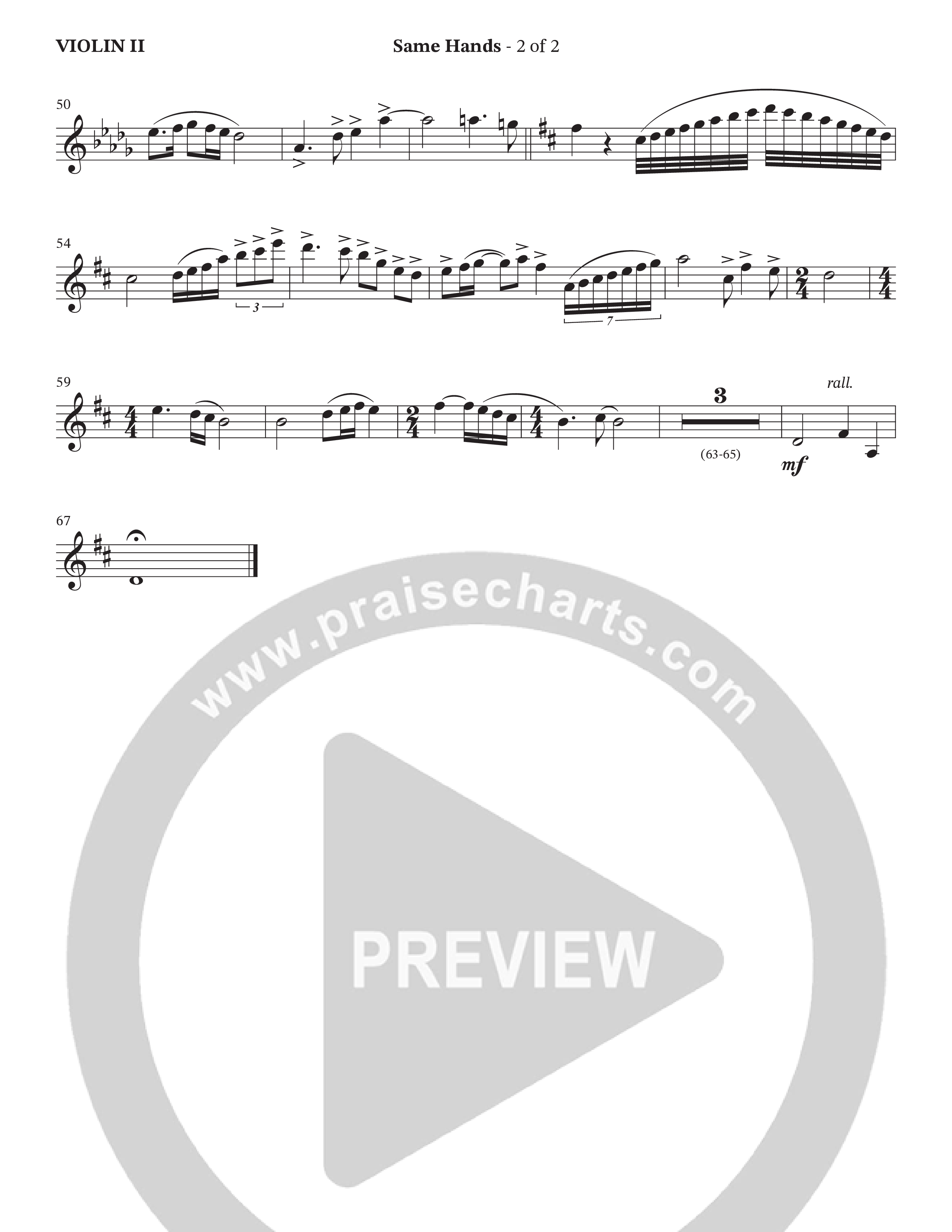 Same Hands (Choral Anthem SATB) Violin 2 (StowTown Worship / Arr. Wayne Haun)