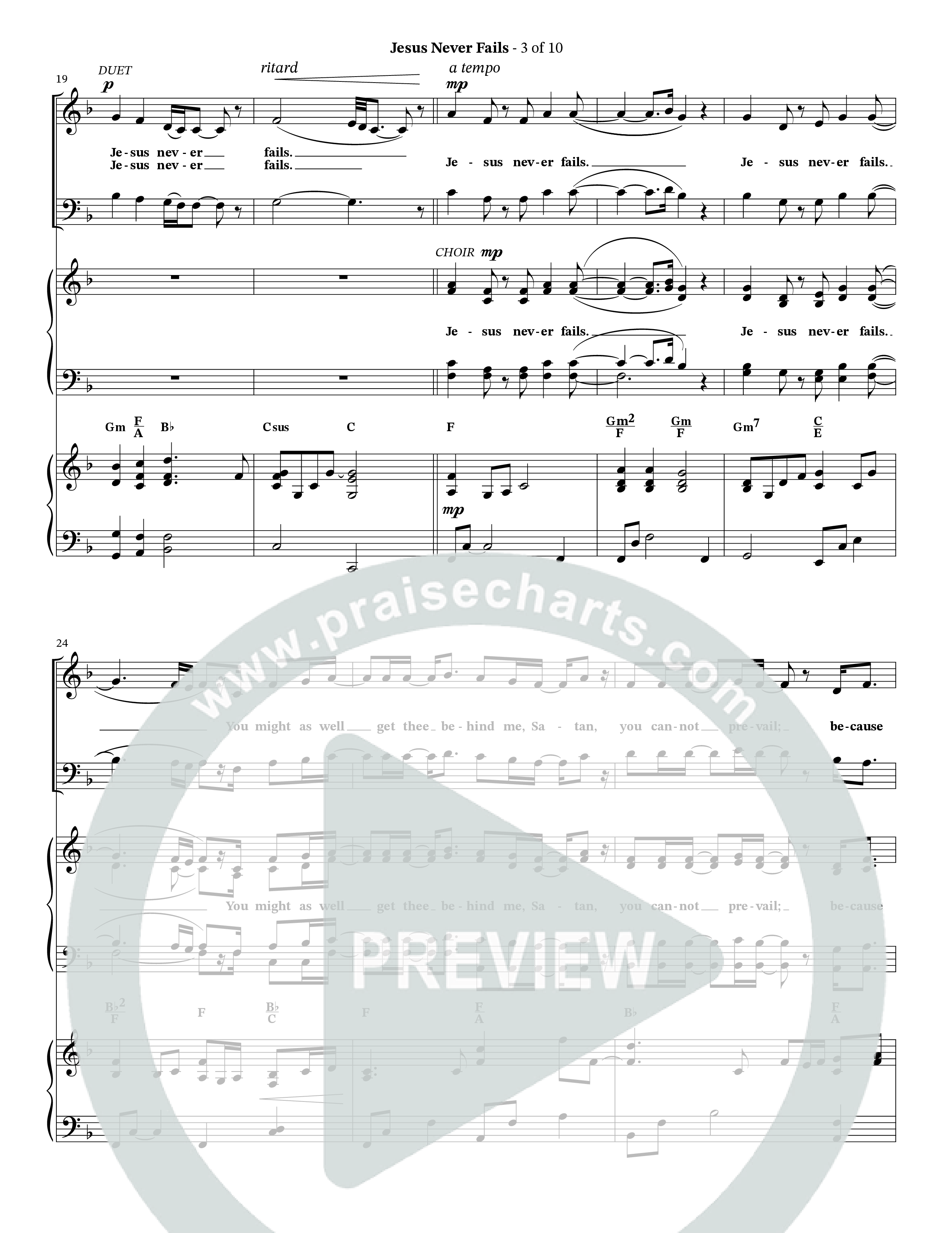 Jesus Never Fails (Choral Anthem SATB) Piano/Vocal Pack (StowTown Worship / Arr. Geron Davis / Arr. Wayne Haun)