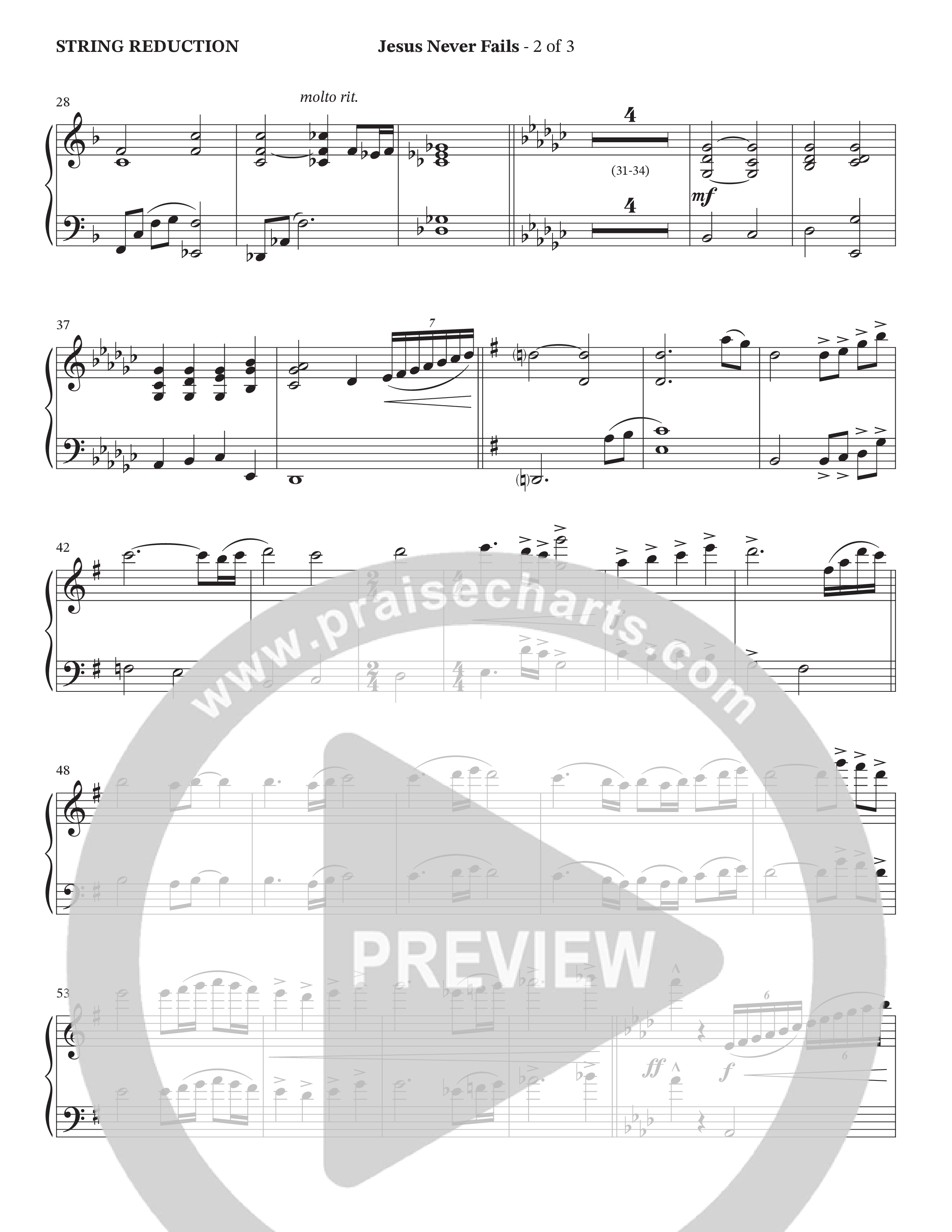 Jesus Never Fails (Choral Anthem SATB) String Reduction (StowTown Worship / Arr. Geron Davis / Arr. Wayne Haun)