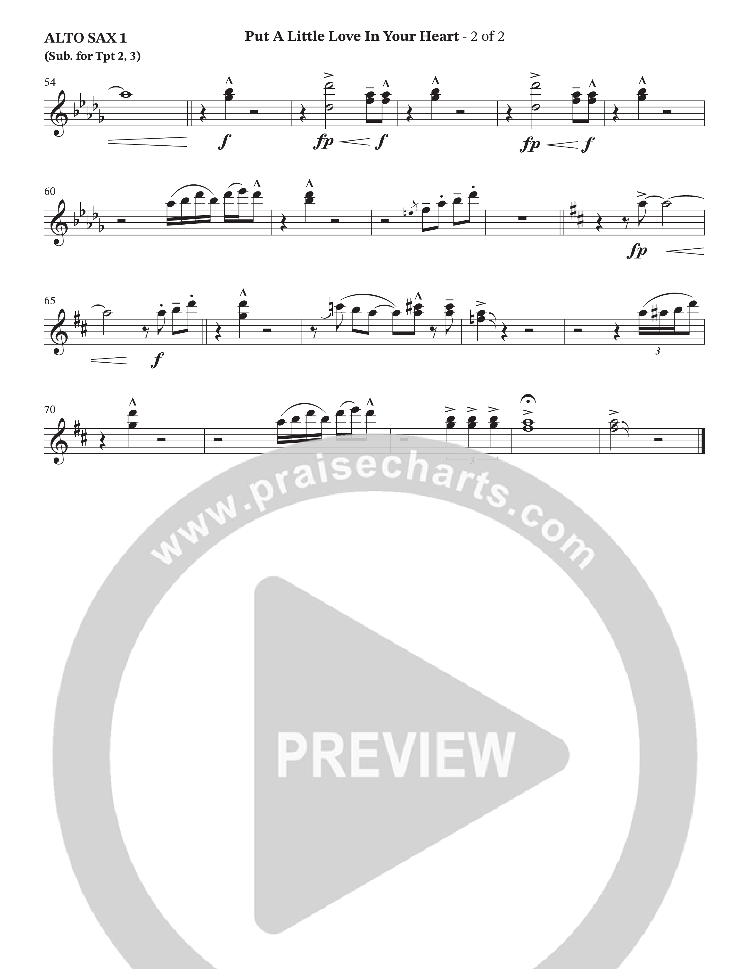 Put A Little Love In Your Heart (Choral Anthem SATB) Alto Sax (StowTown Worship / Arr. Wayne Haun / Orch. Trey Ivey)