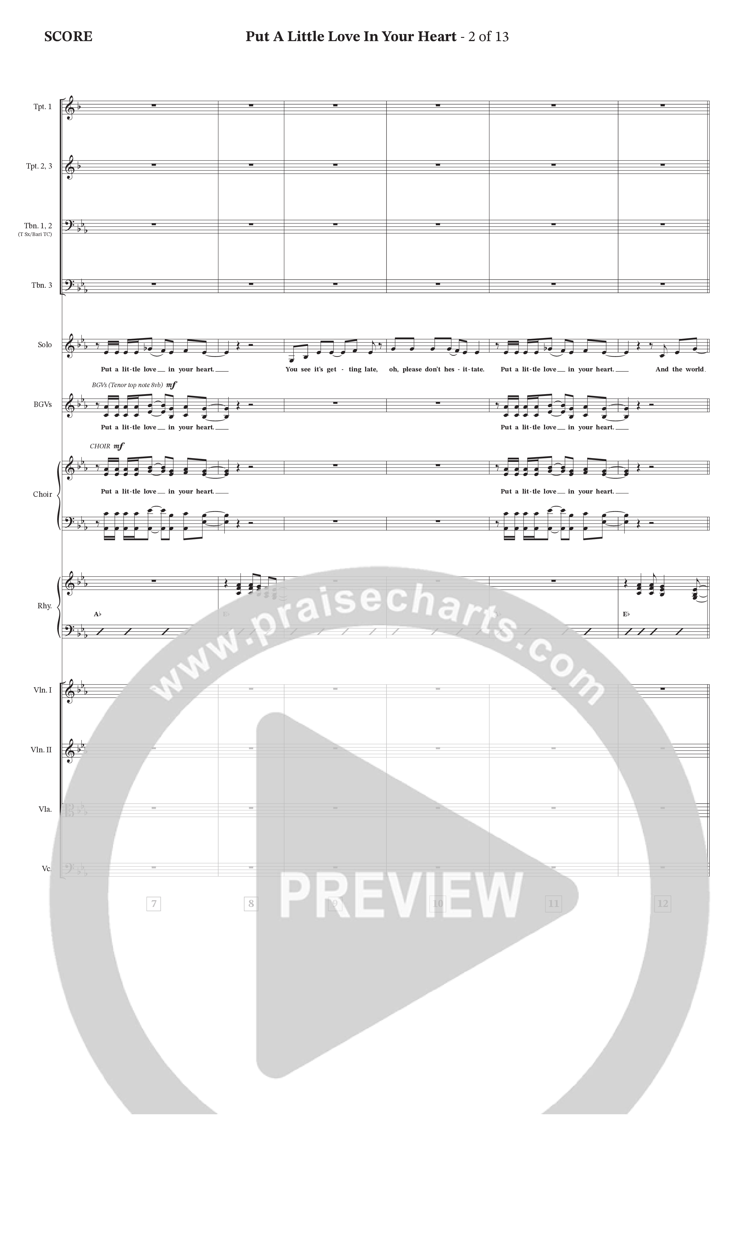 Put A Little Love In Your Heart (Choral Anthem SATB) Conductor's Score (StowTown Worship / Arr. Wayne Haun / Orch. Trey Ivey)