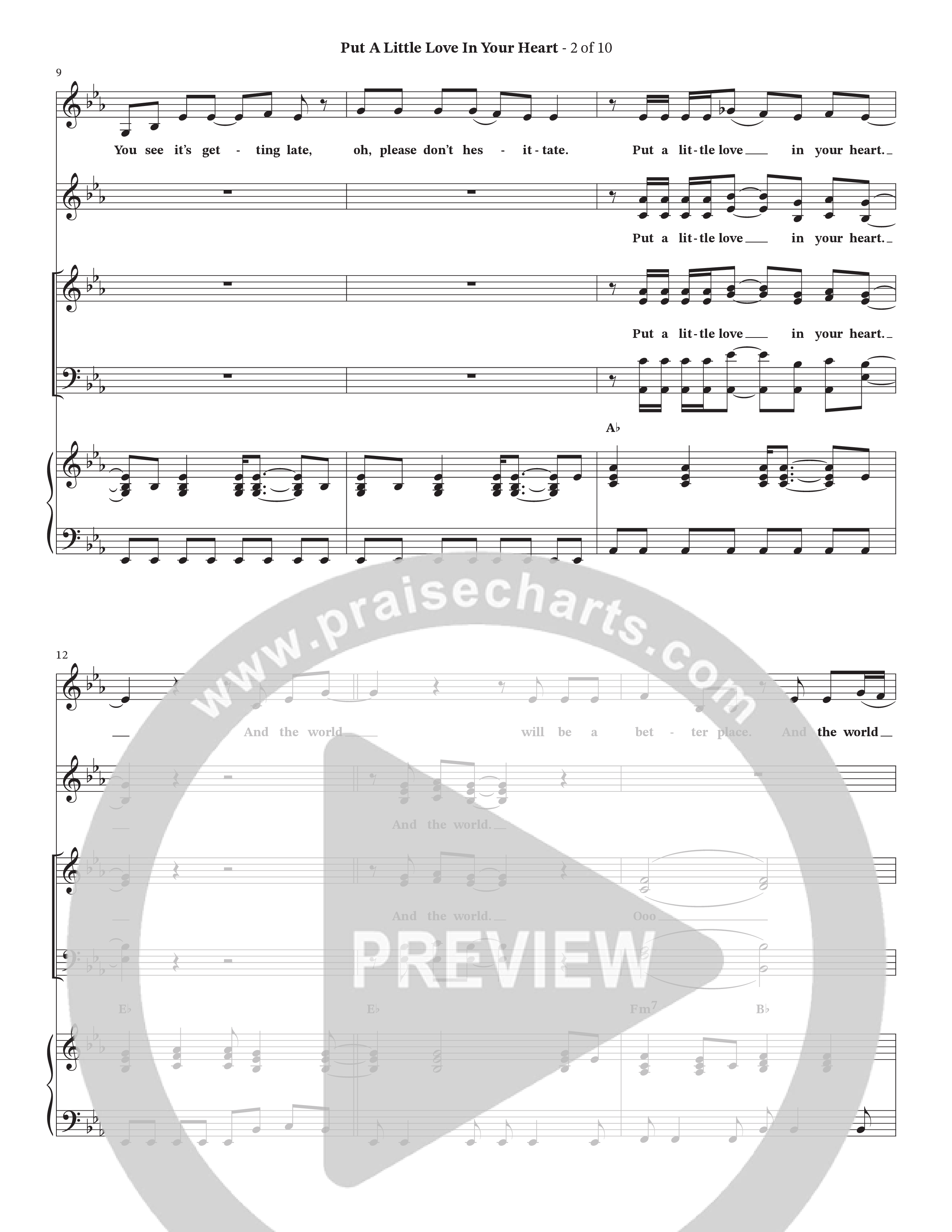 Put A Little Love In Your Heart (Choral Anthem SATB) Piano/Vocal Pack (StowTown Worship / Arr. Wayne Haun / Orch. Trey Ivey)