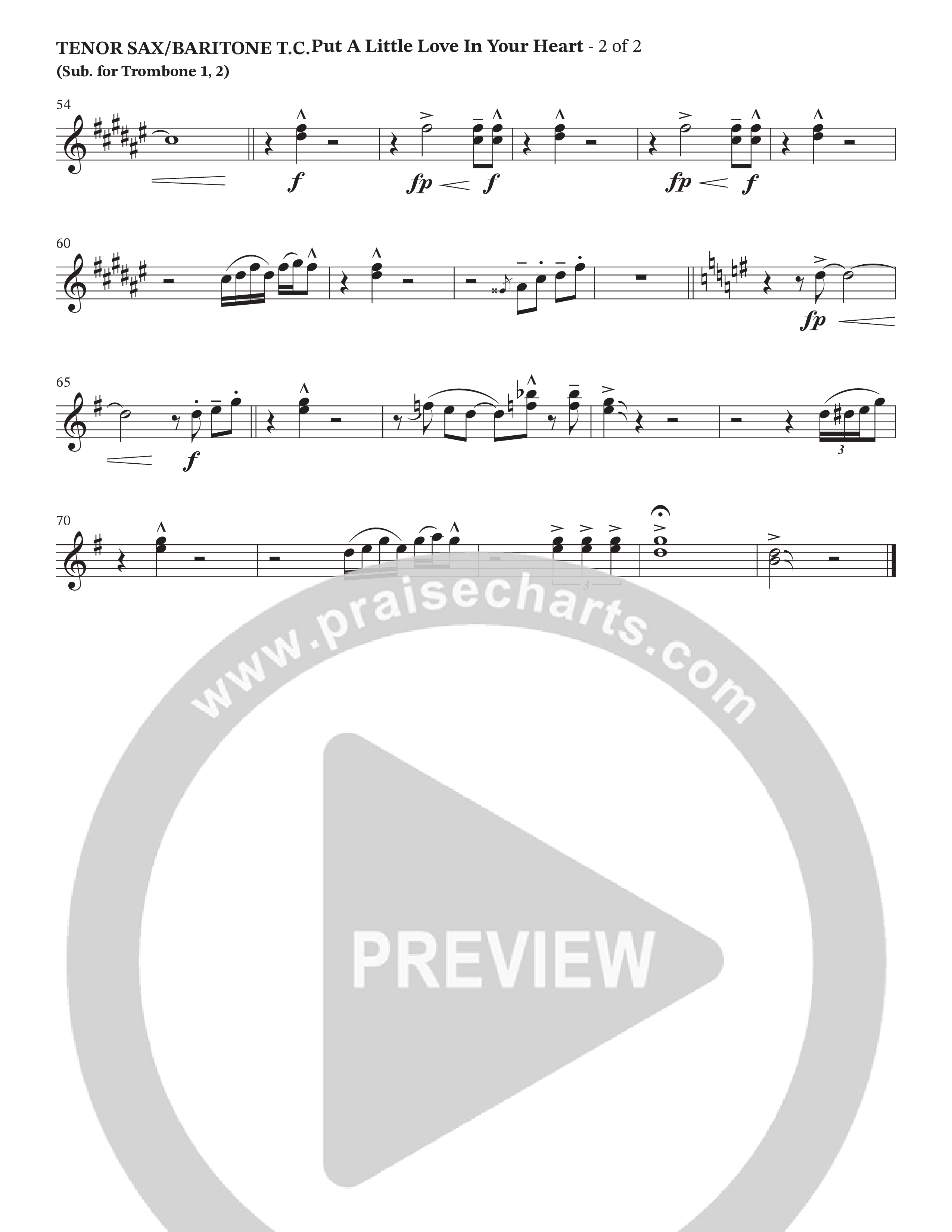 Put A Little Love In Your Heart (Choral Anthem SATB) Tenor Sax/Baritone T.C. (StowTown Worship / Arr. Wayne Haun / Orch. Trey Ivey)