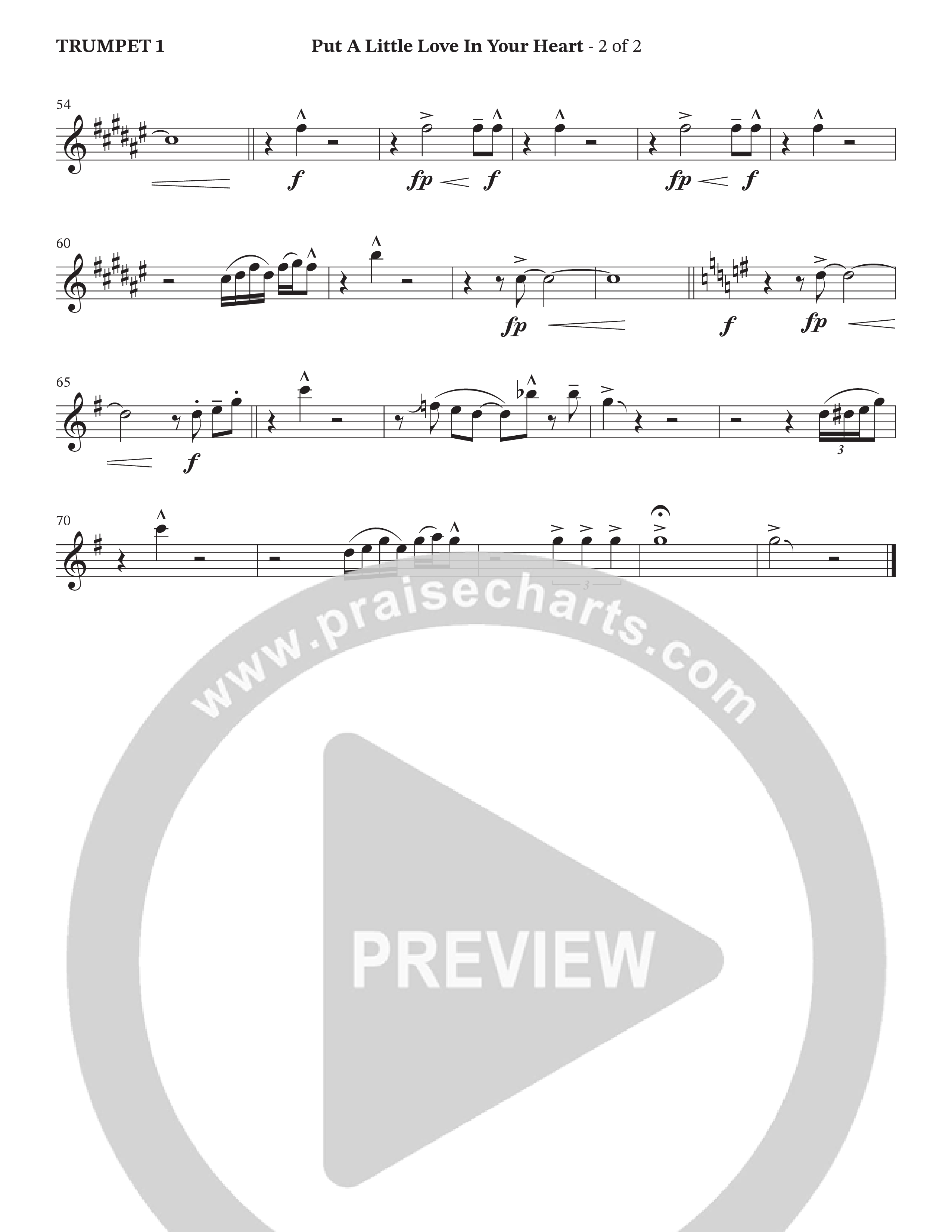 Put A Little Love In Your Heart (Choral Anthem SATB) Trumpet 1 (StowTown Worship / Arr. Wayne Haun / Orch. Trey Ivey)
