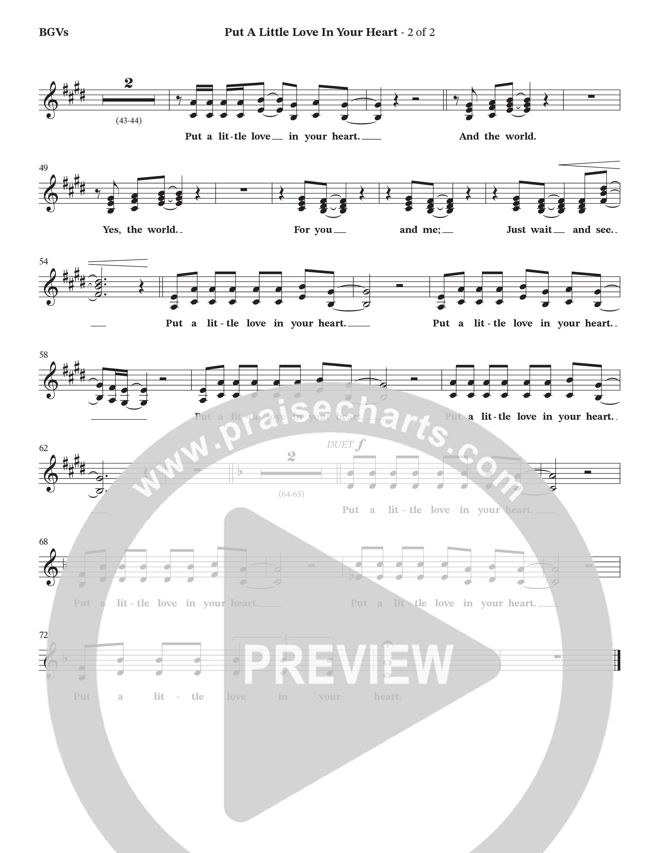 Put A Little Love In Your Heart (Choral Anthem SATB) Vocal Sheet (StowTown Worship / Arr. Wayne Haun / Orch. Trey Ivey)