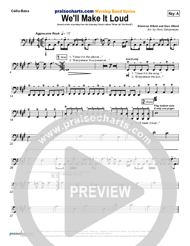 We'll Make It Loud Cello/Bass (Gateway Worship)