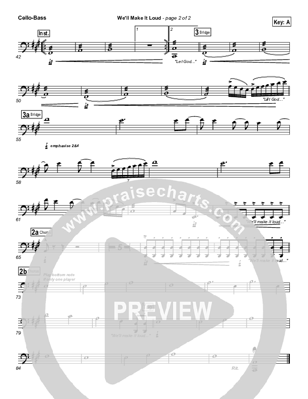 We'll Make It Loud Cello/Bass (Gateway Worship)