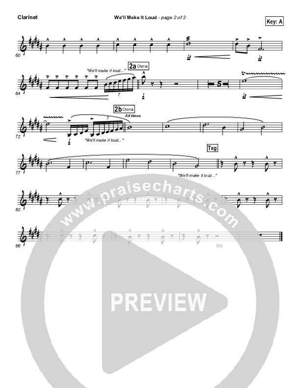 We'll Make It Loud Clarinet (Gateway Worship)