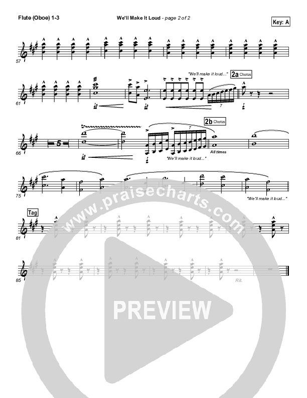 We'll Make It Loud Flute/Oboe 1/2/3 (Gateway Worship)