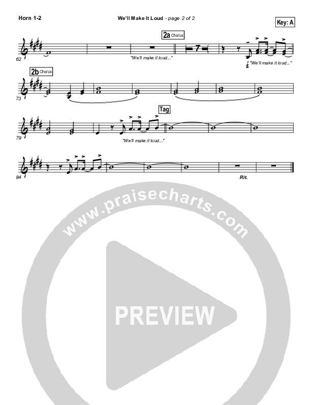 We'll Make It Loud French Horn 1/2 (Gateway Worship)