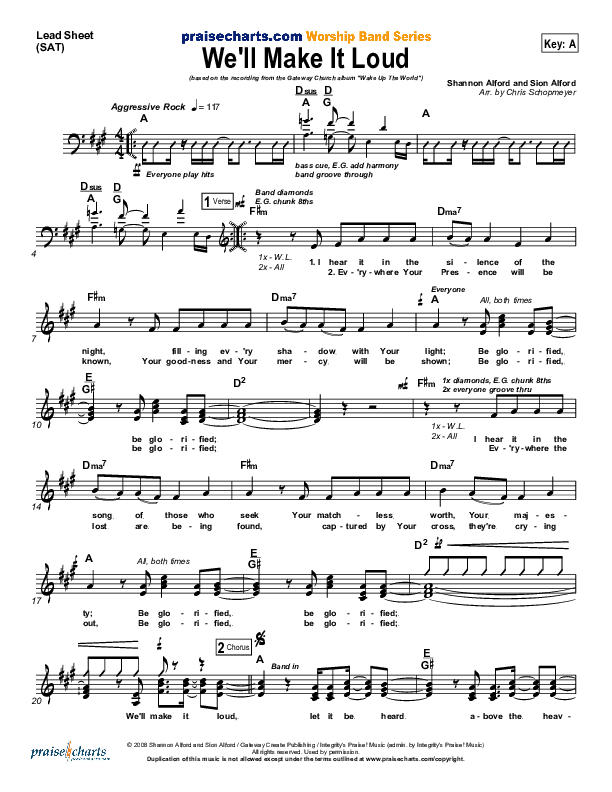 We'll Make It Loud Lead Sheet (Gateway Worship)