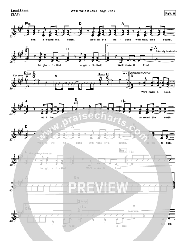 We'll Make It Loud Lead Sheet (Gateway Worship)