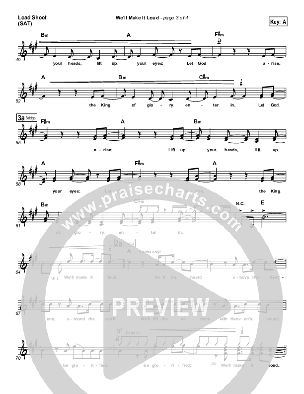 We'll Make It Loud Lead Sheet (Gateway Worship)