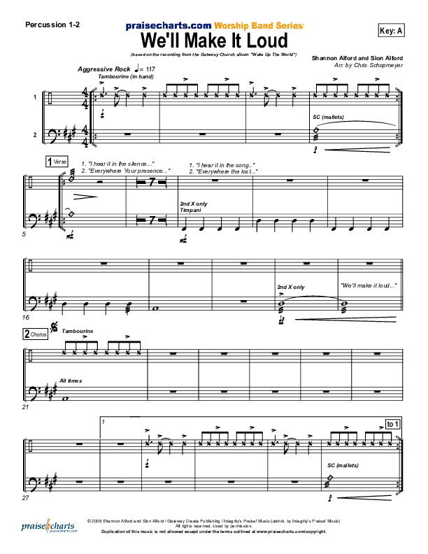 We'll Make It Loud Percussion 1/2 (Gateway Worship)