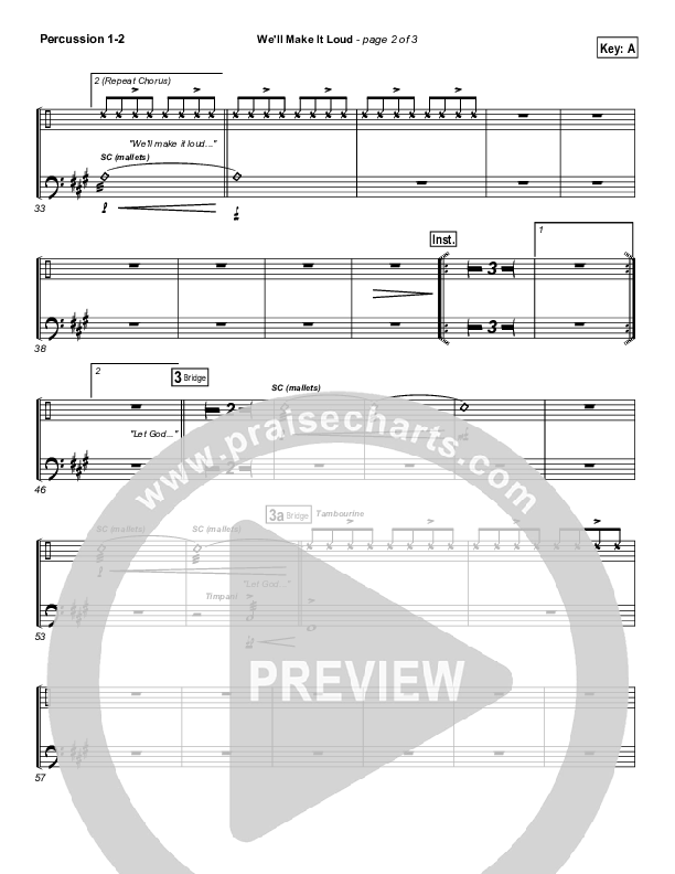 We'll Make It Loud Percussion 1/2 (Gateway Worship)