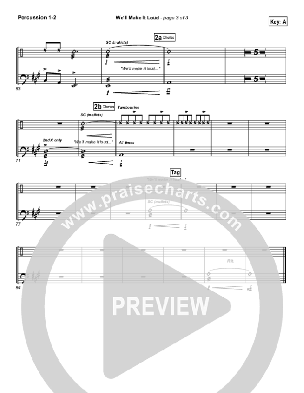 We'll Make It Loud Percussion 1/2 (Gateway Worship)