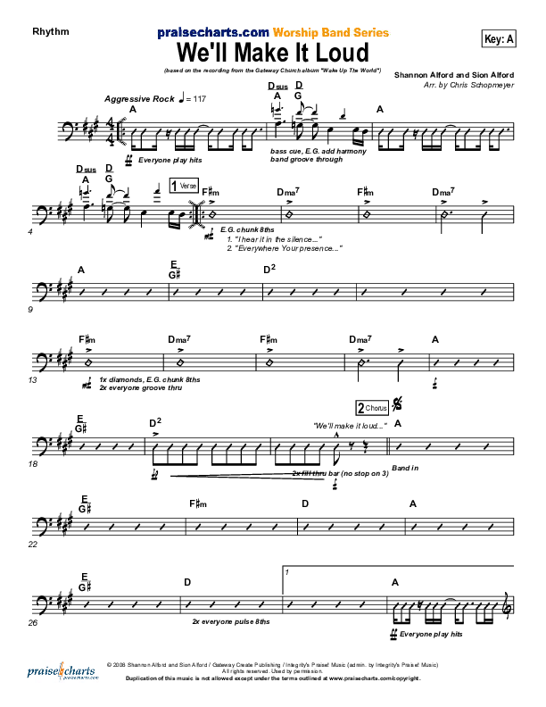 We'll Make It Loud Rhythm Chart (Gateway Worship)
