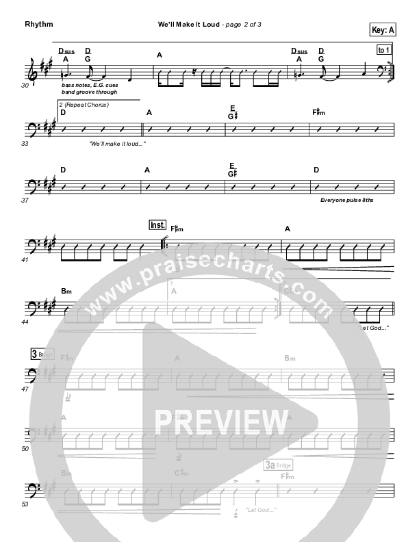 We'll Make It Loud Rhythm Chart (Gateway Worship)