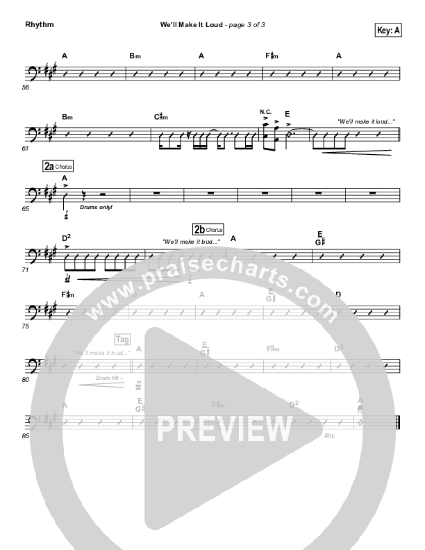 We'll Make It Loud Rhythm Chart (Gateway Worship)