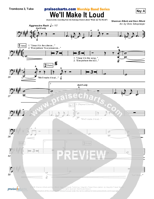 We'll Make It Loud Trombone 3/Tuba (Gateway Worship)