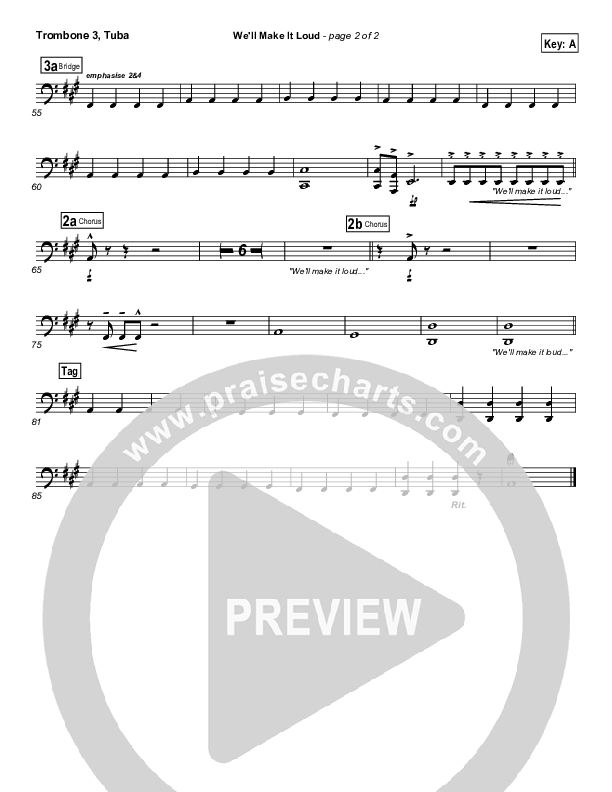 We'll Make It Loud Trombone 3/Tuba (Gateway Worship)