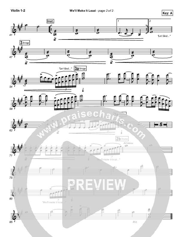 We'll Make It Loud Violin 1/2 (Gateway Worship)