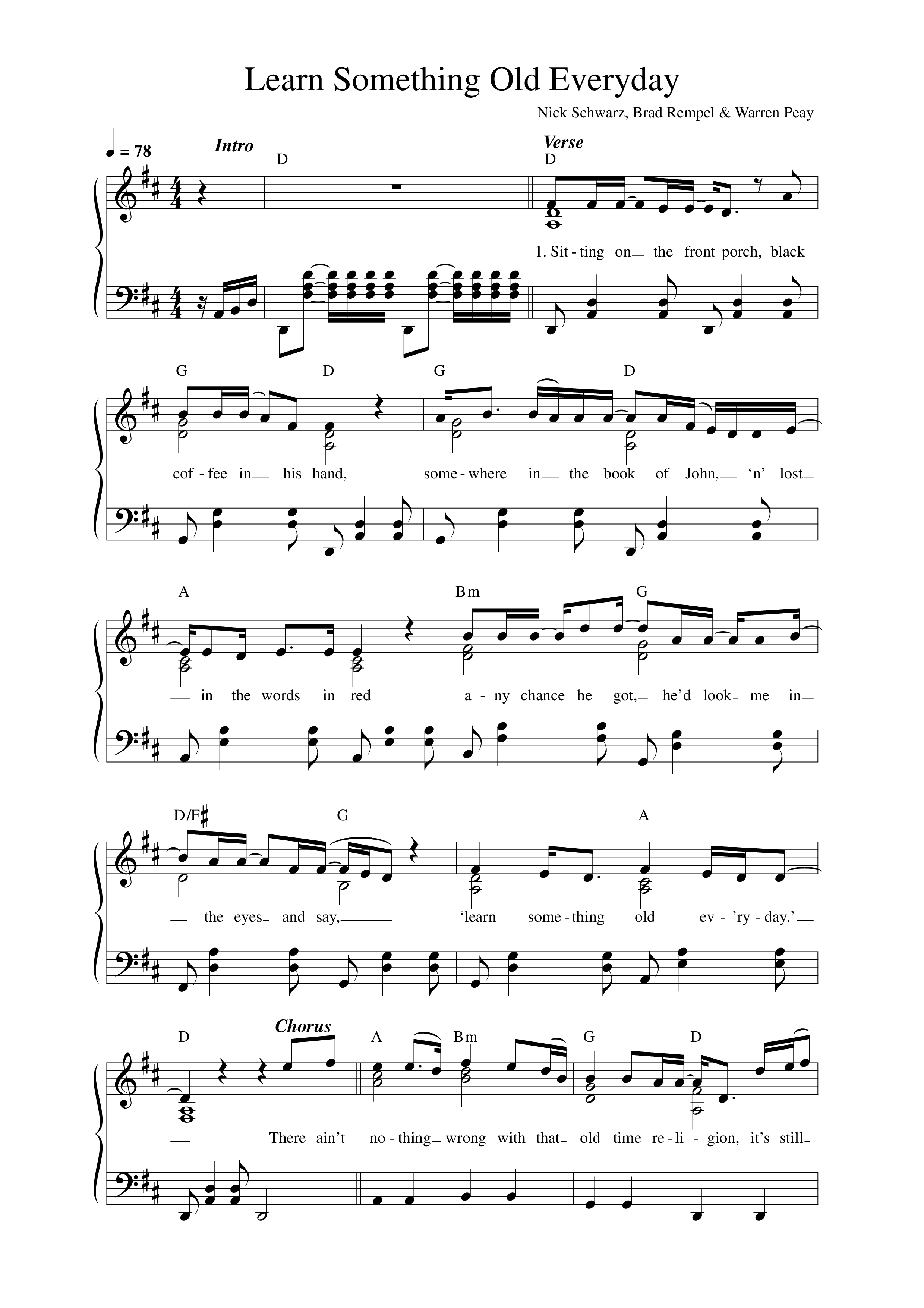 Learn Something Old Lead Sheet Melody (Warren Peay)