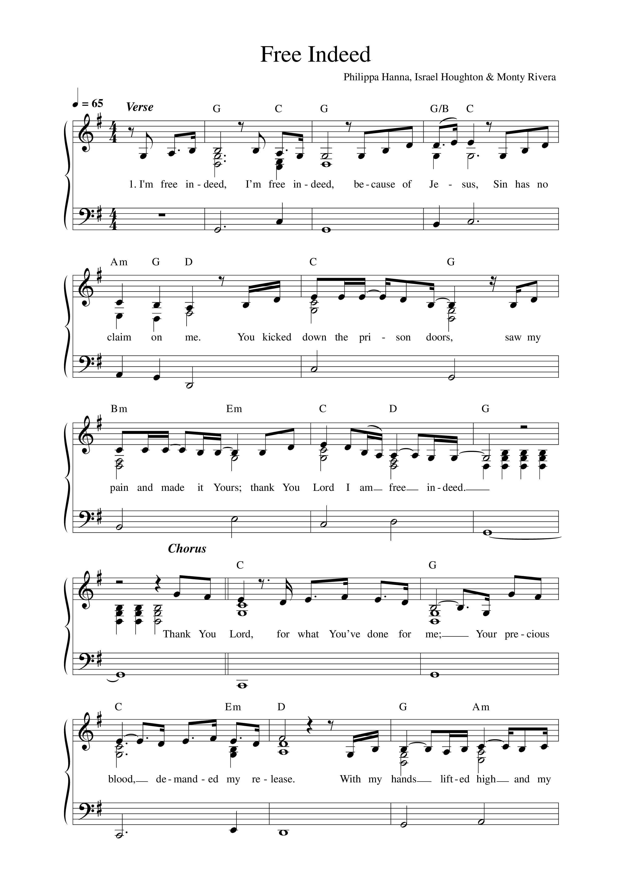 Free Indeed Lead Sheet Melody (Philippa Hanna)