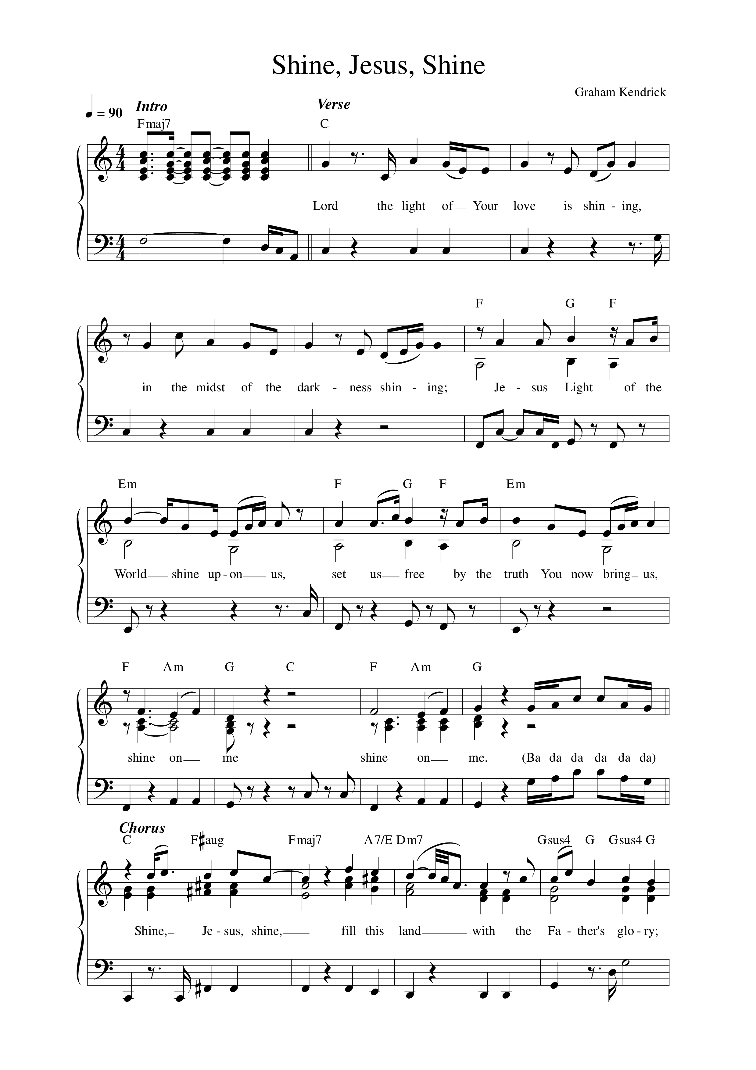 Shine Jesus Shine Lead Sheet Melody (CalledOut Music)