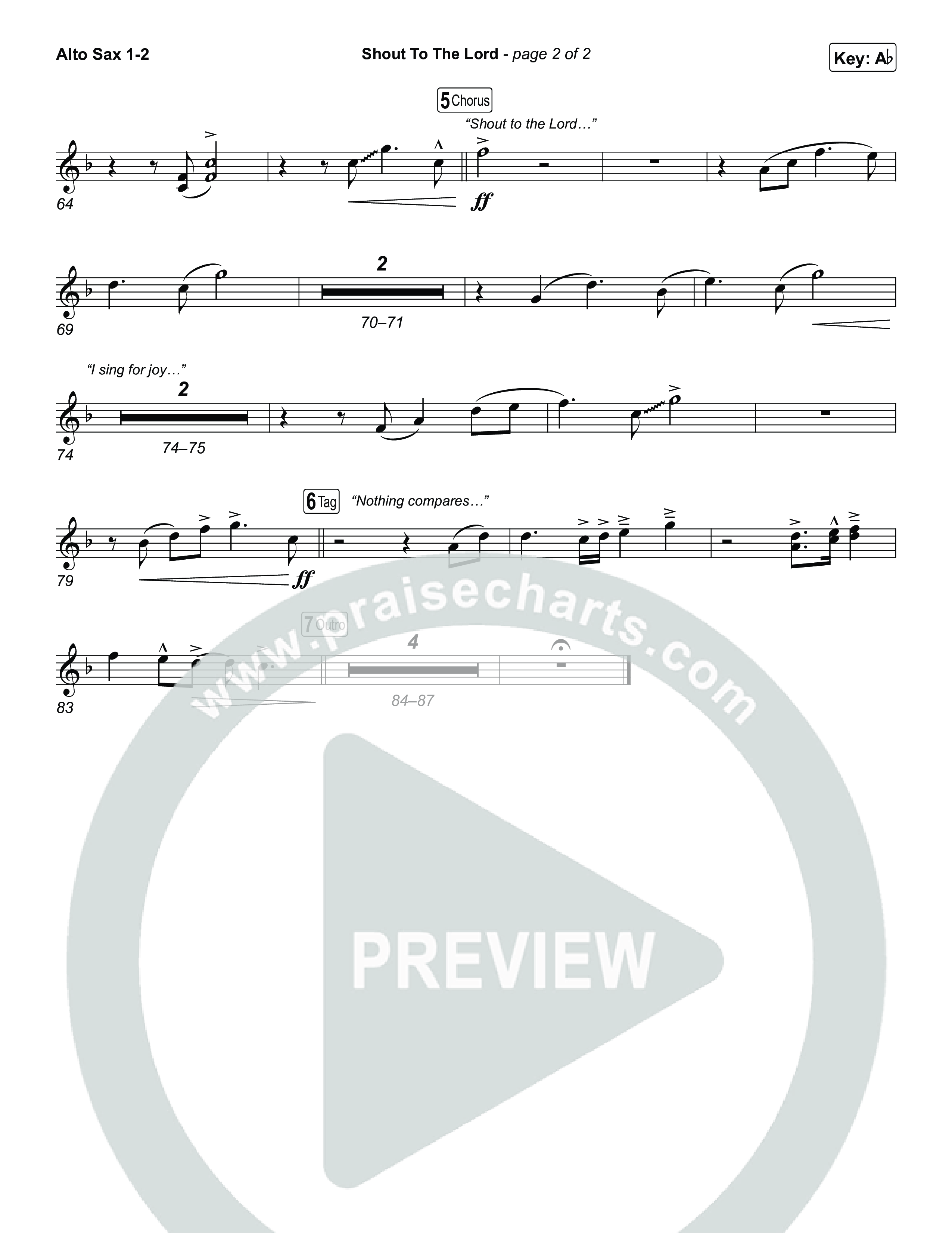 Shout To The Lord (Live) Alto Sax 1,2 (Gateway Worship / Jessie Harris)