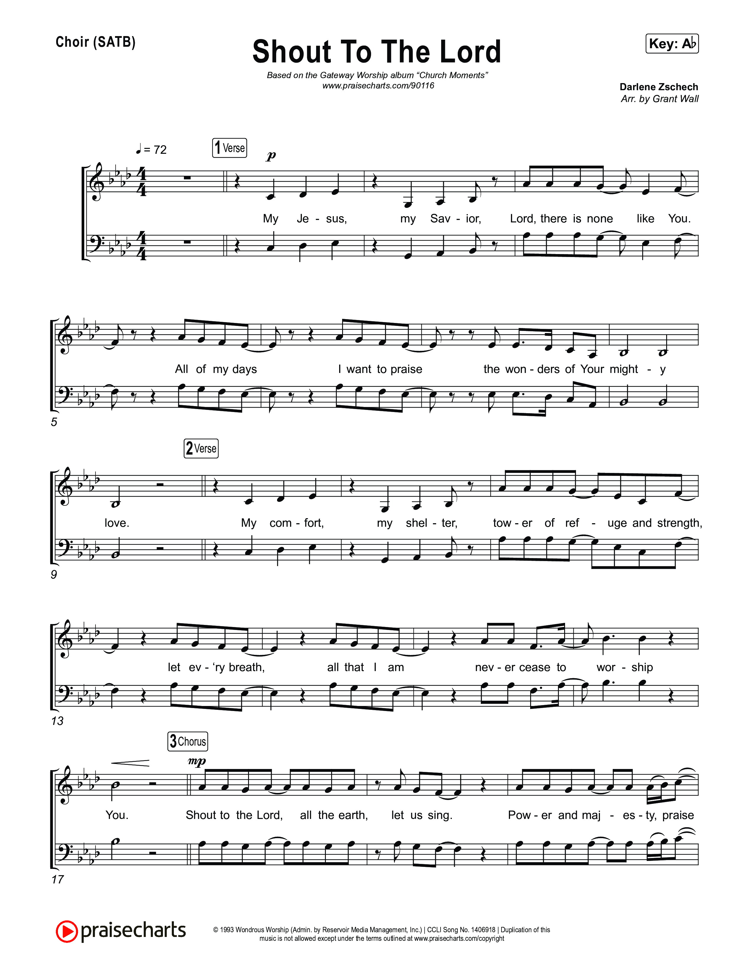 Shout To The Lord (Live) Choir Sheet (SATB) (Gateway Worship / Jessie Harris)